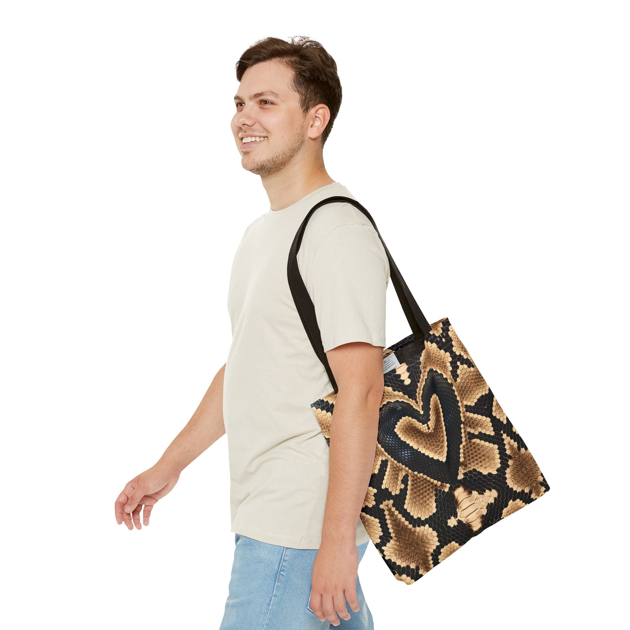 Heart Snake Print Tote Bag - Stylish and Unique for Everyday Use