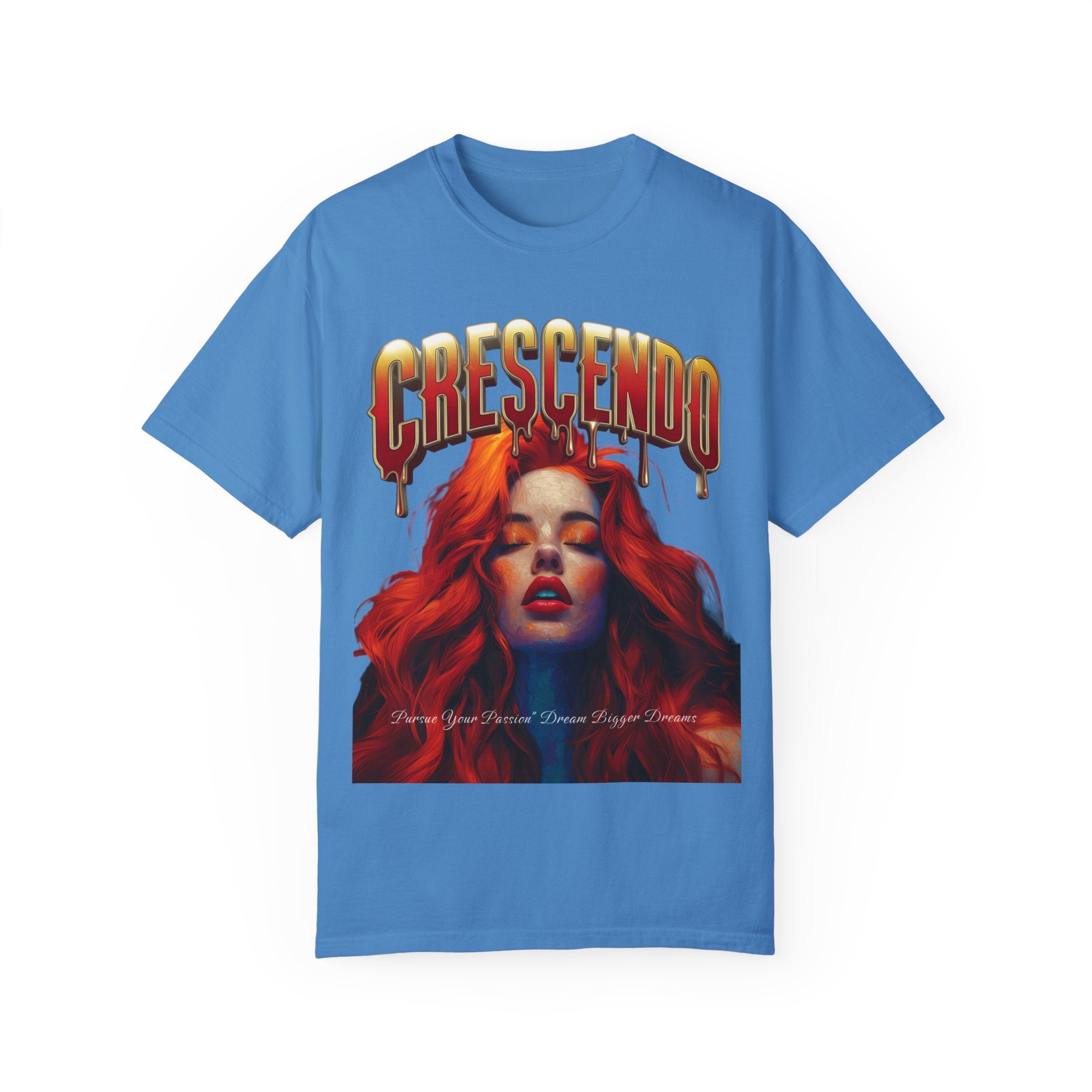 CRESCENDO a shirt with a message Take your life to the highest heights Unisex Garment-Dyed T-Shirt - Vibrant Artistic Tee