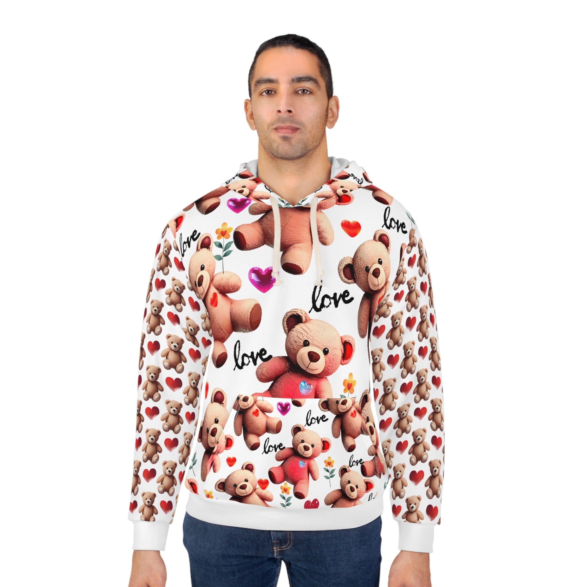 Cute Teddy Bear Love Unisex Pullover Hoodie - Perfect for Valentine’s Day and Cozy Moments