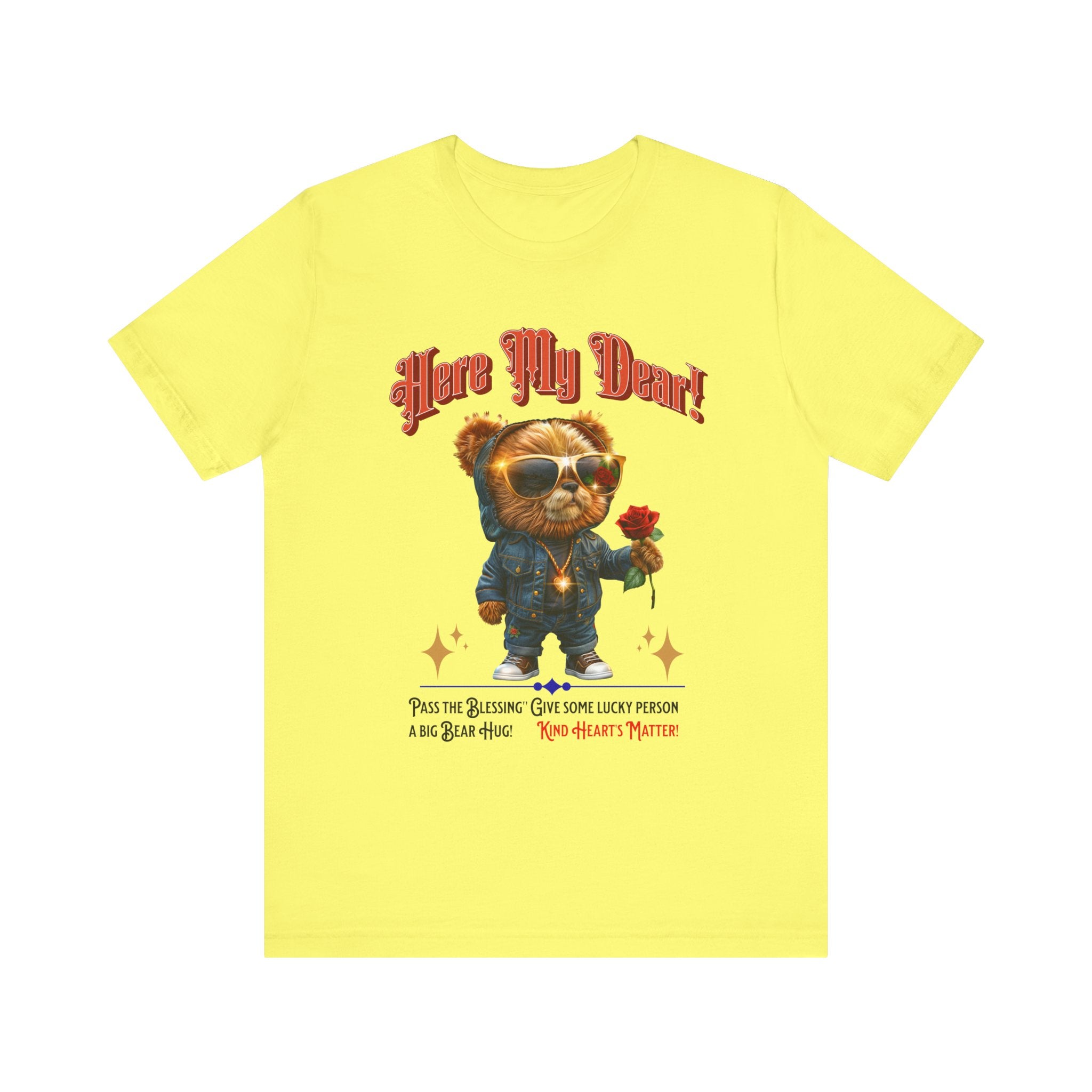 Teddy Bear Red Rose T-Shirt - Fun Cool Unisex Tee