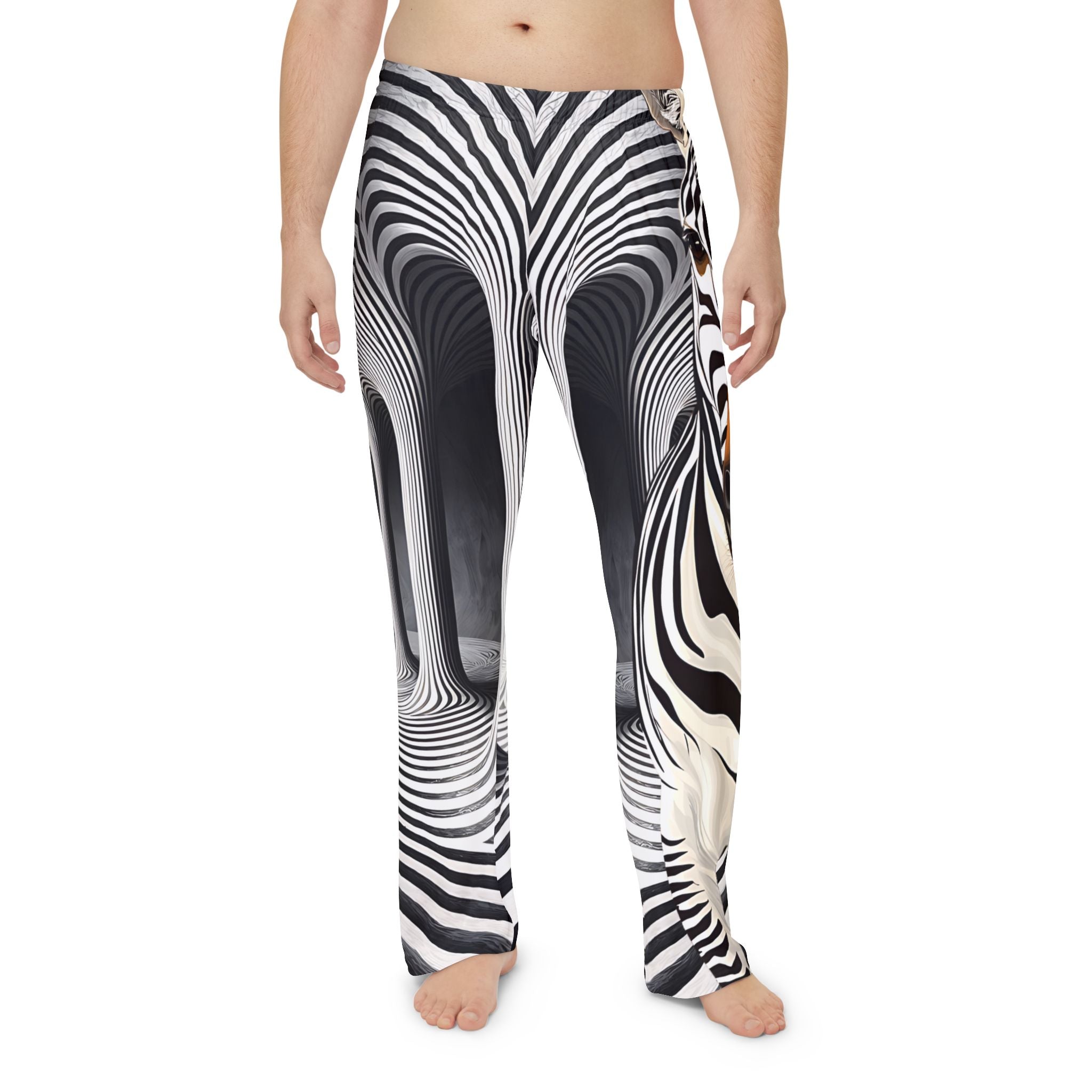 Trendy Zebra Pattern Men's Pajama Pants – Stylish Comfort for Relaxation