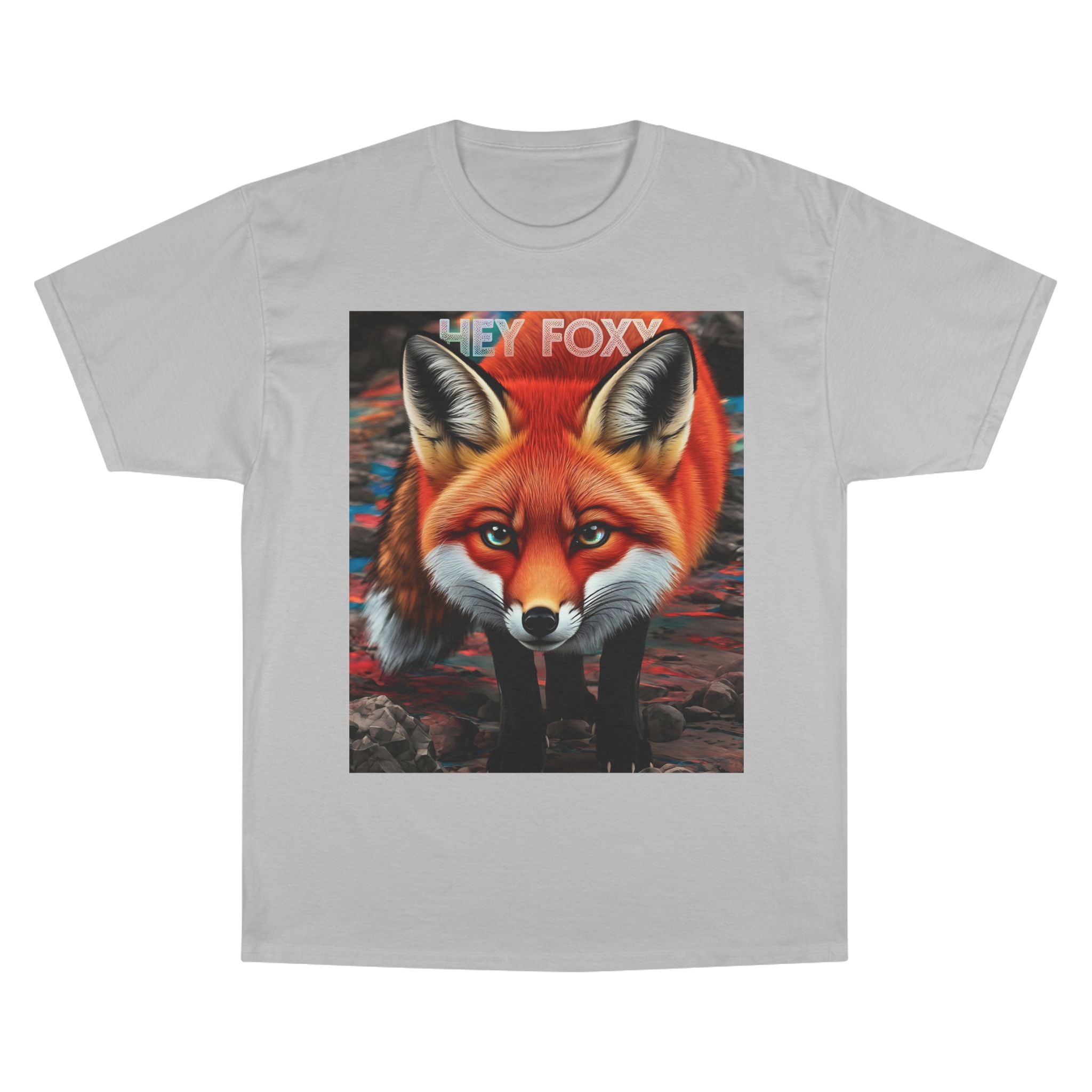 Hey Foxy Champion T-Shirt – Cute Fox Graphic Tee for Nature Lovers