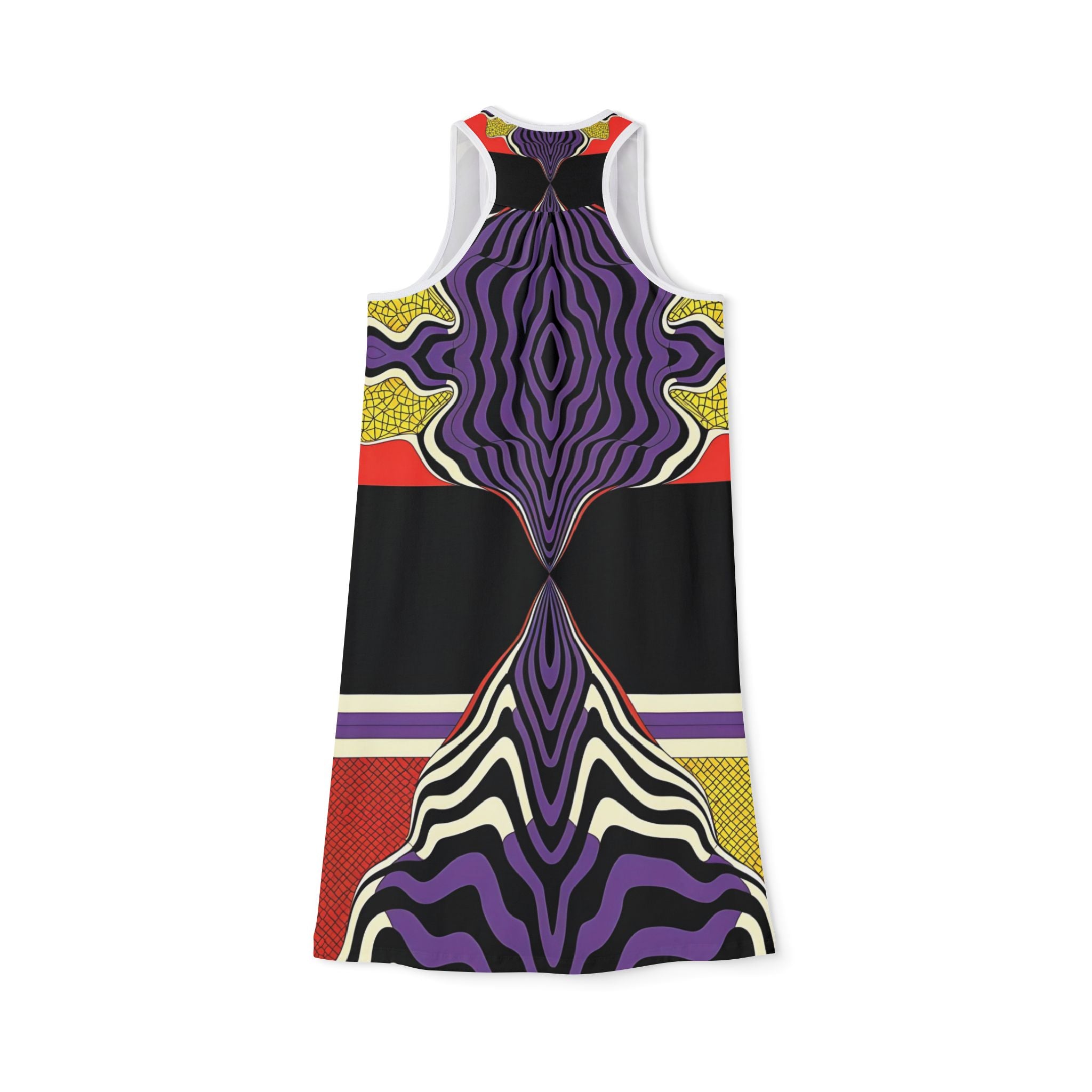 Vibrant Racerback Dress with Abstract Art Print