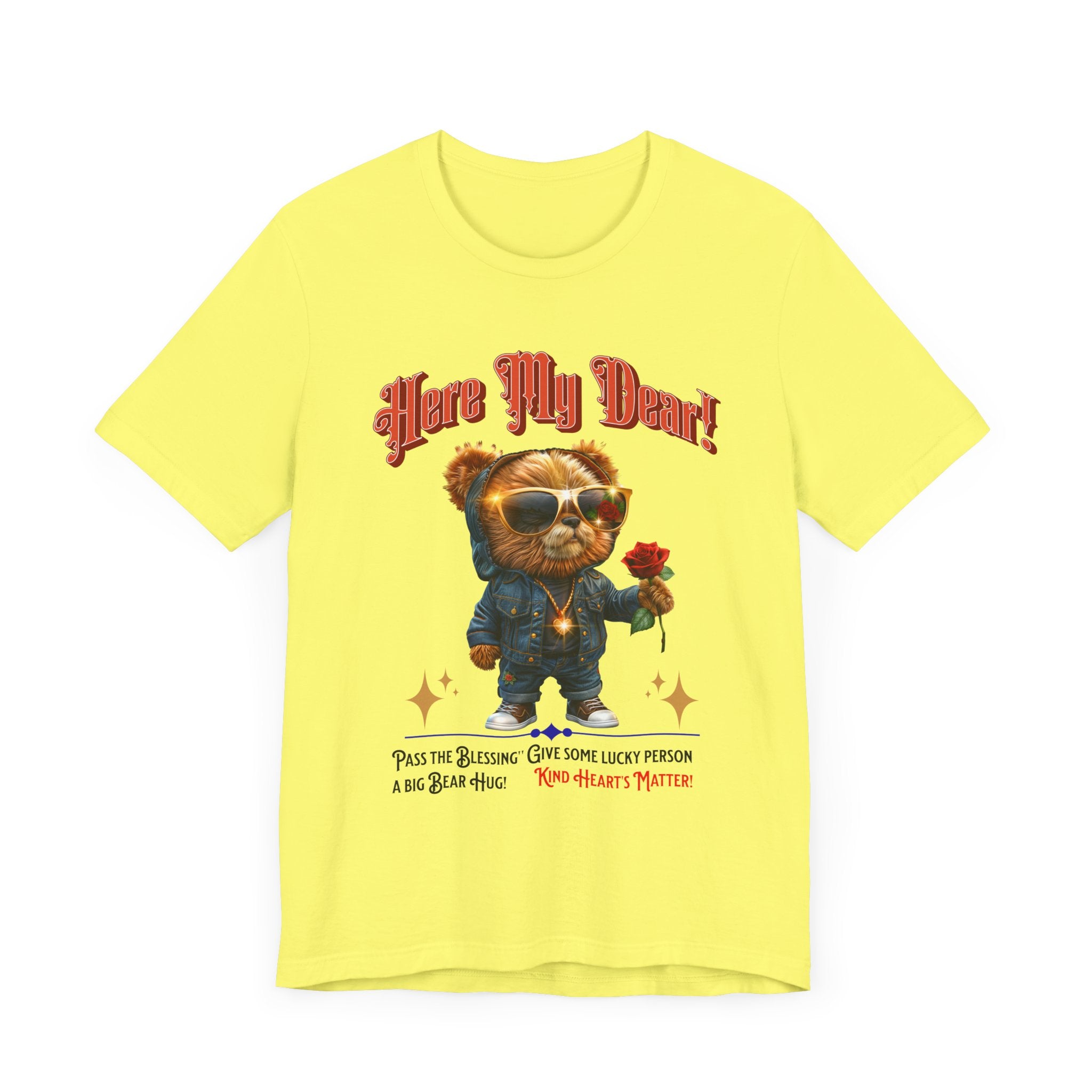 Teddy Bear Red Rose T-Shirt - Fun Cool Unisex Tee