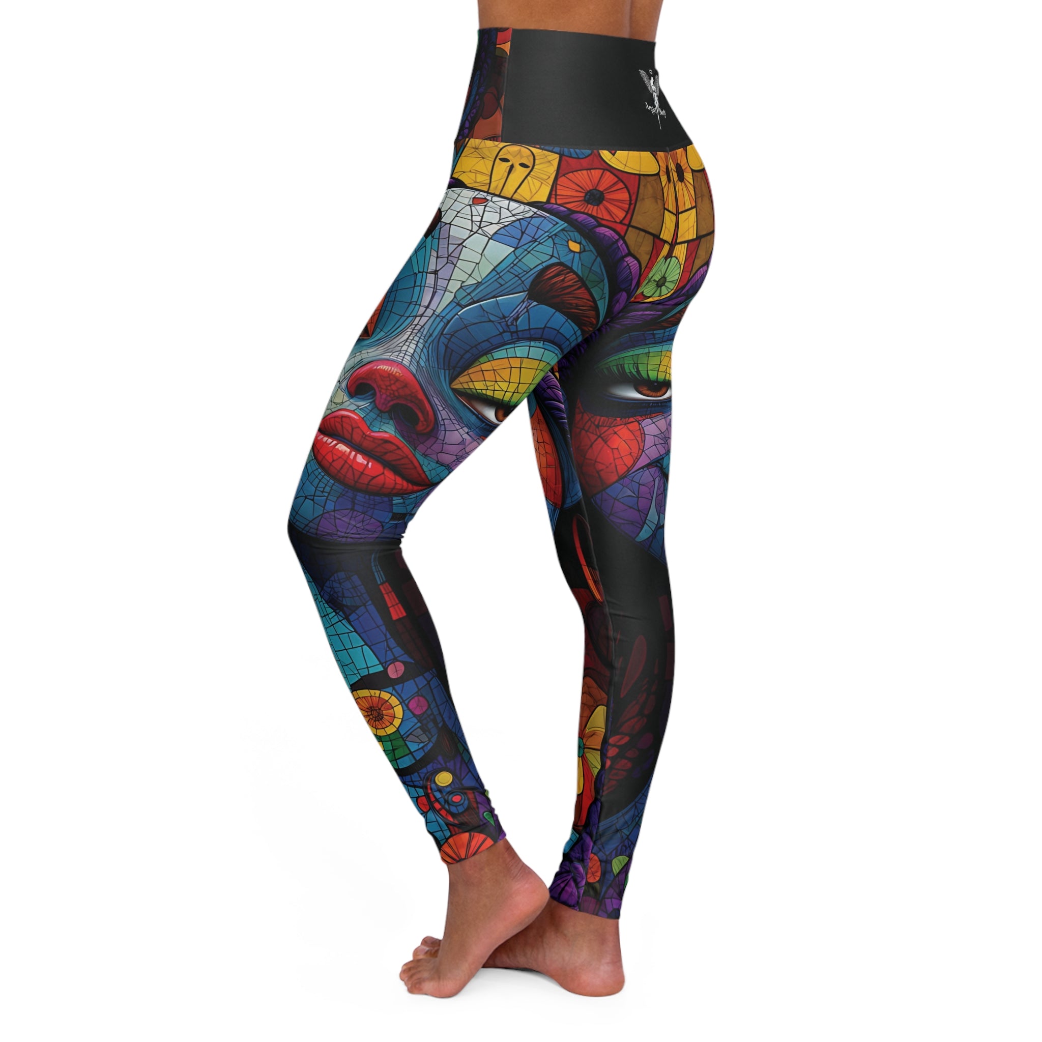 New Custom design High Waisted Yoga Leggings (AOP) Express your creativity by wearing Art