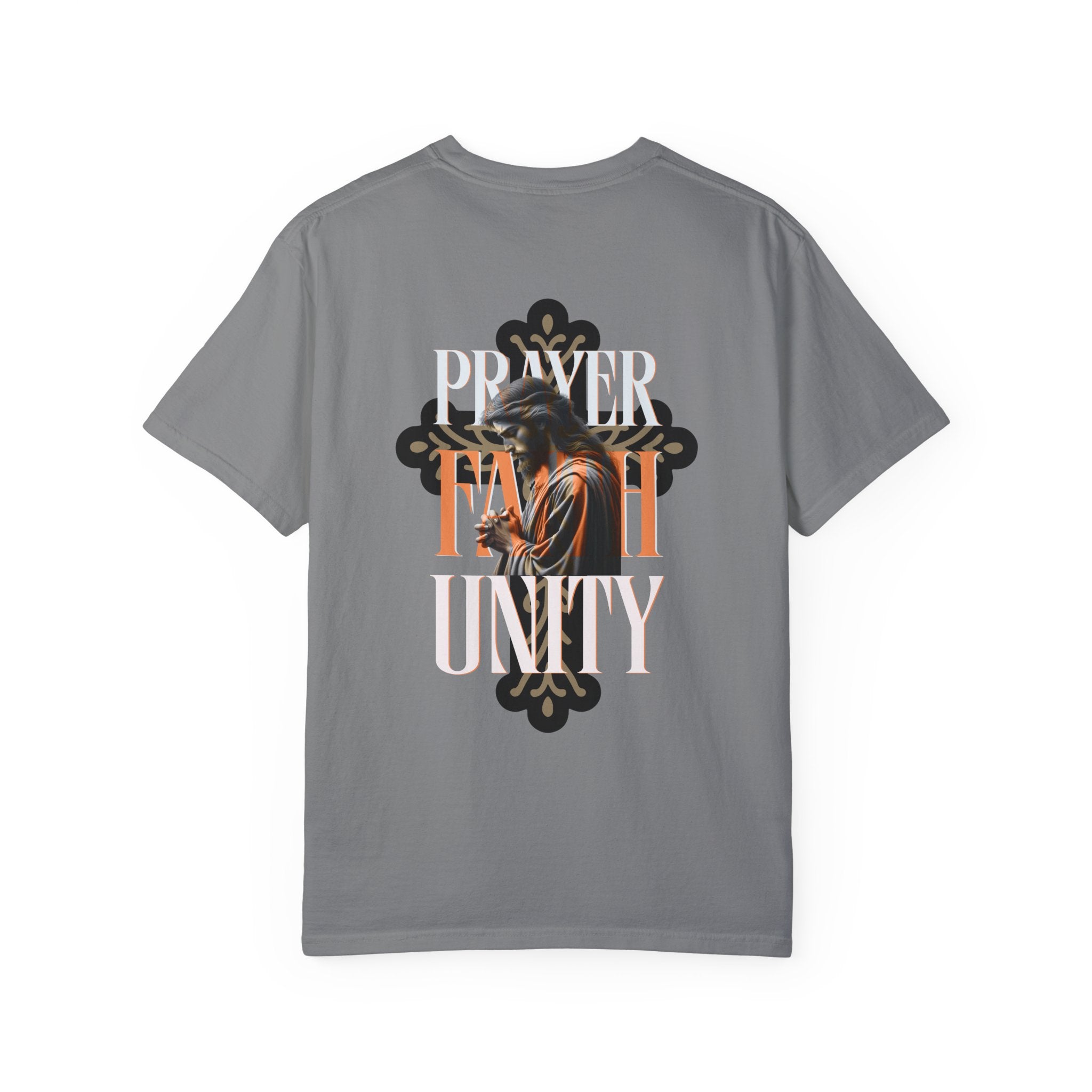 Garment-Dyed Faith & Unity T-Shirt - Prayer Design