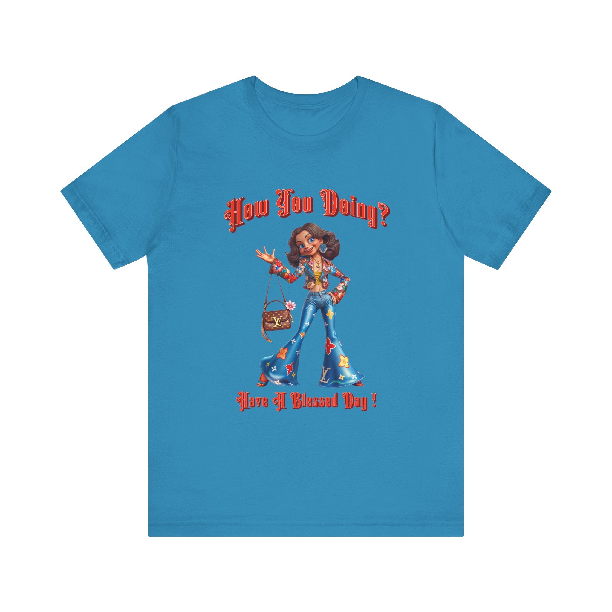 How You Doing Unisex Tee - Happy Young Lady Greeting Design