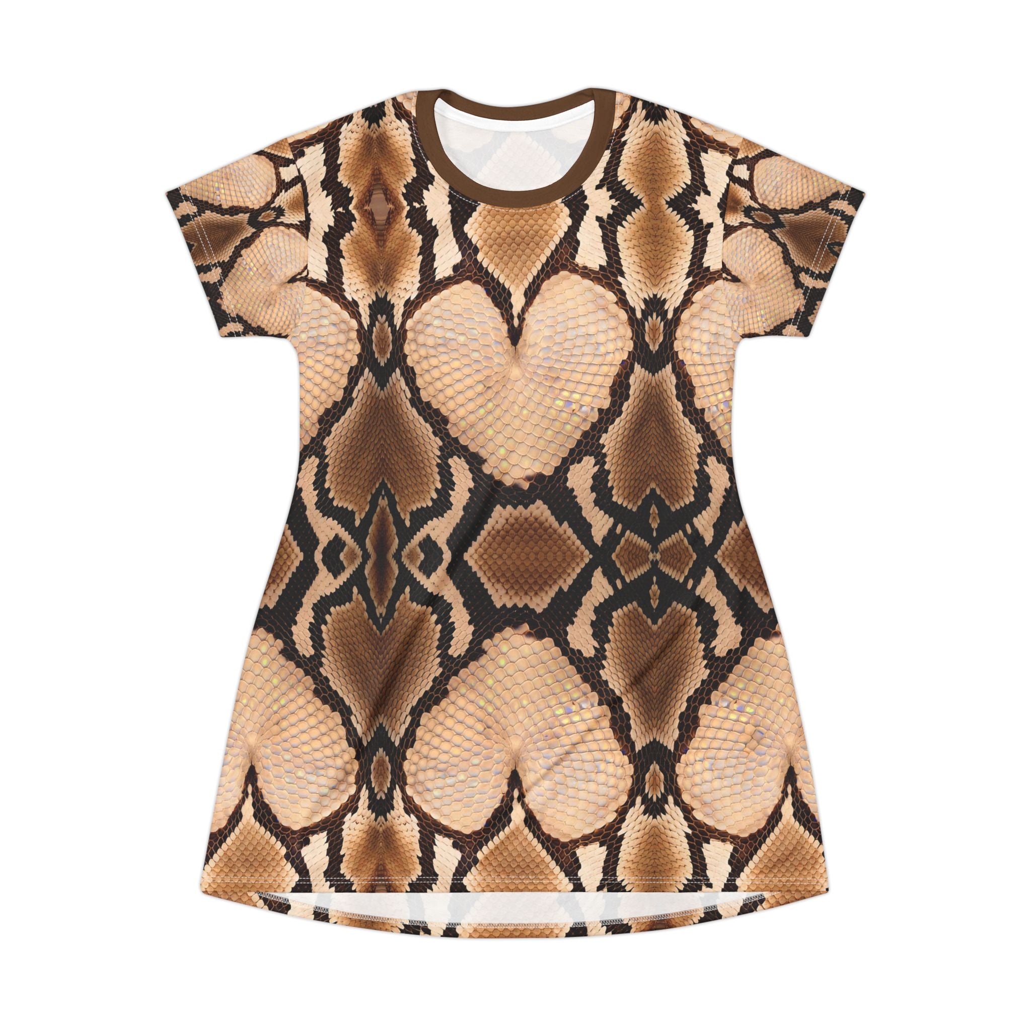 Stylish Python Print T-Shirt Dress for Trendy Fashionistas