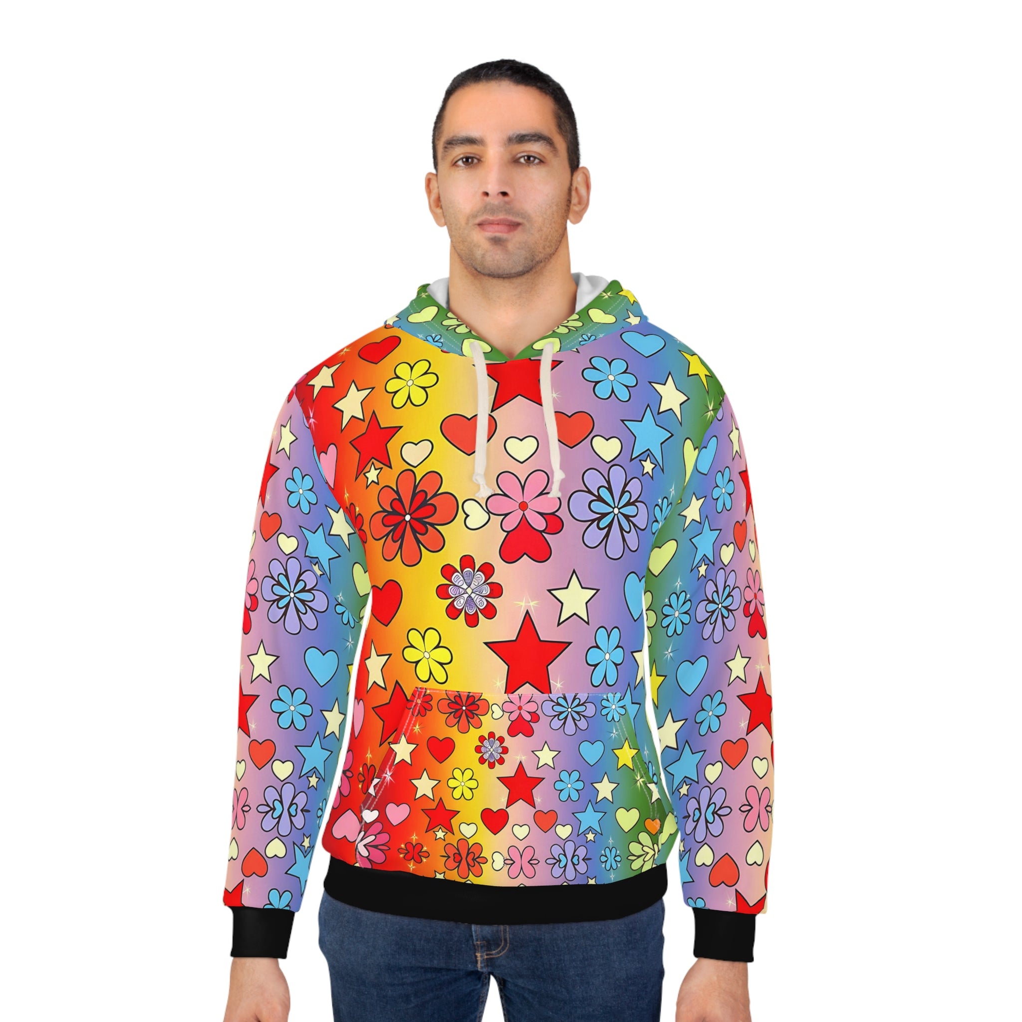 Colorful Floral Heart Hoodie - Angel Body