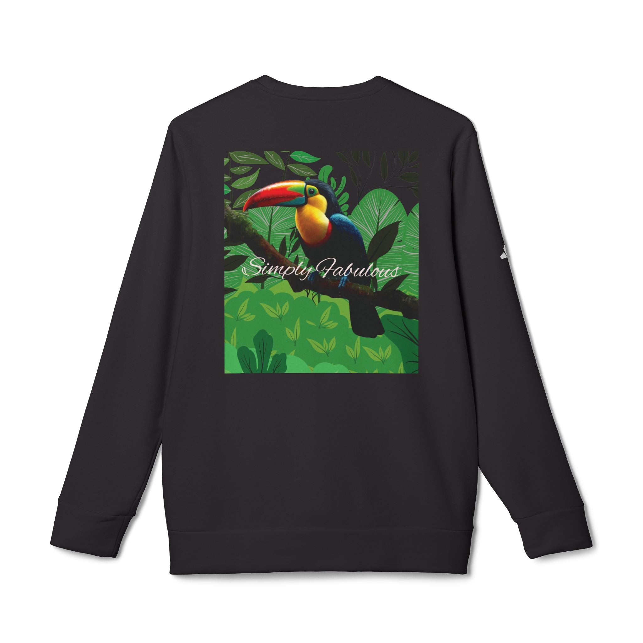 Adidas Unisex Fleece Crewneck Sweatshirt - Simply Fabulous Tropical Toucan Design