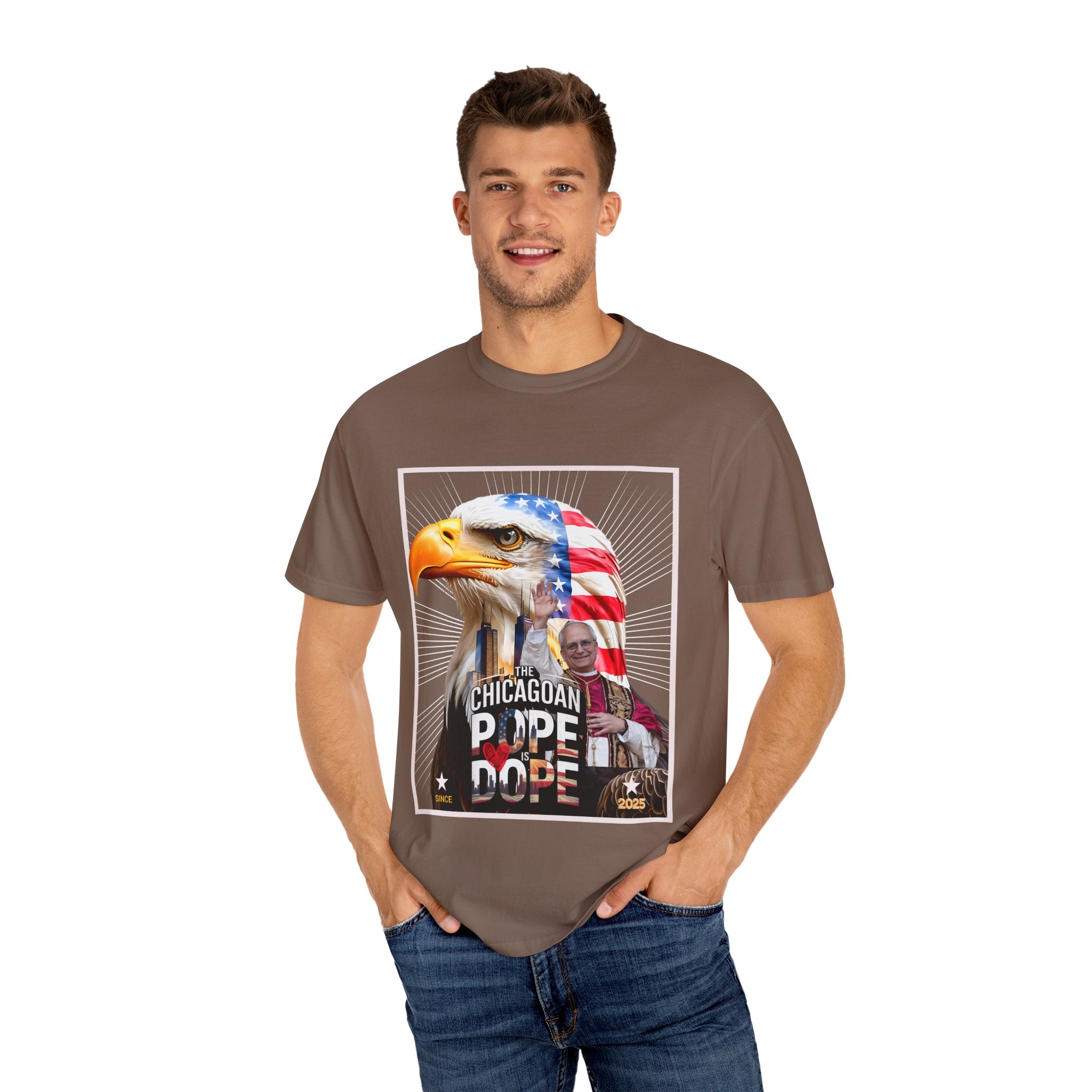 Patriotic Eagle Graphic Unisex T-Shirt - Chicago 2025 - Angel Body