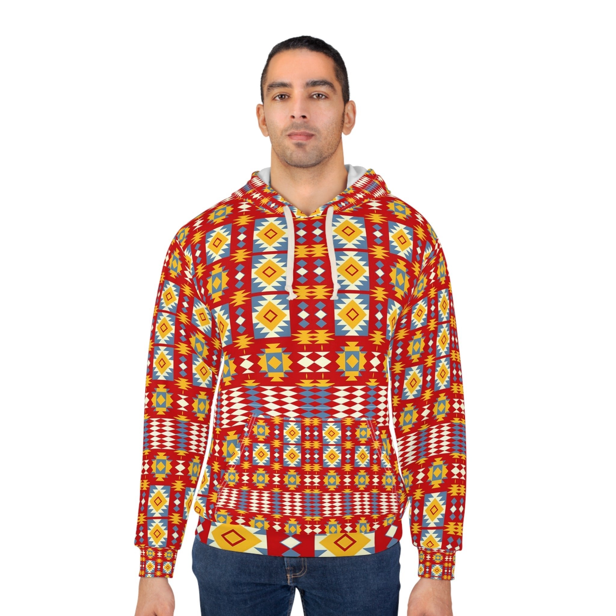 Geometric Native American Pattern Unisex Hoodie - Cozy Streetwear - Angel Body