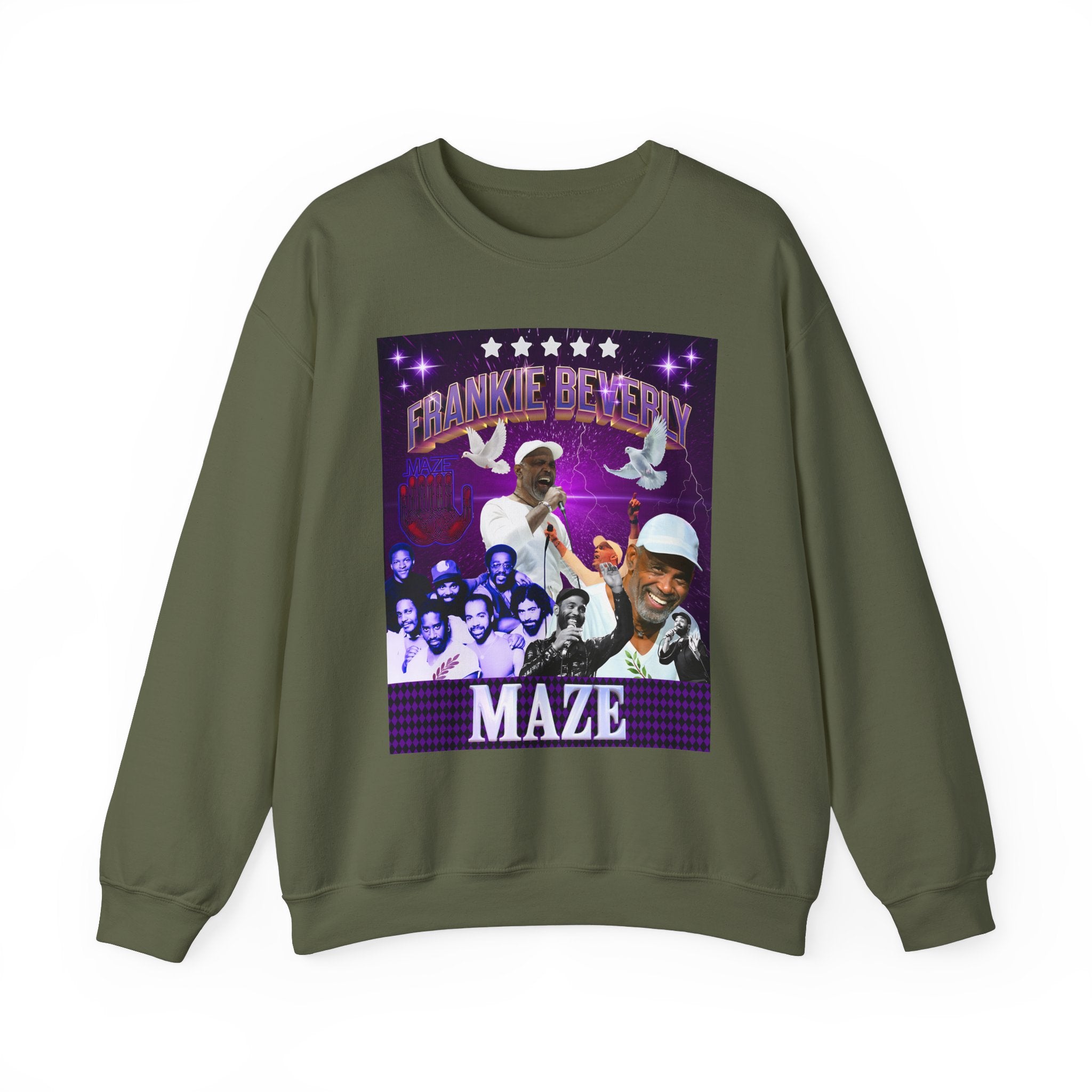 Limited Edition Frankie Beverly collage Crewneck Sweatshirt - Retro style Music Tribute to a Legendary soul singer