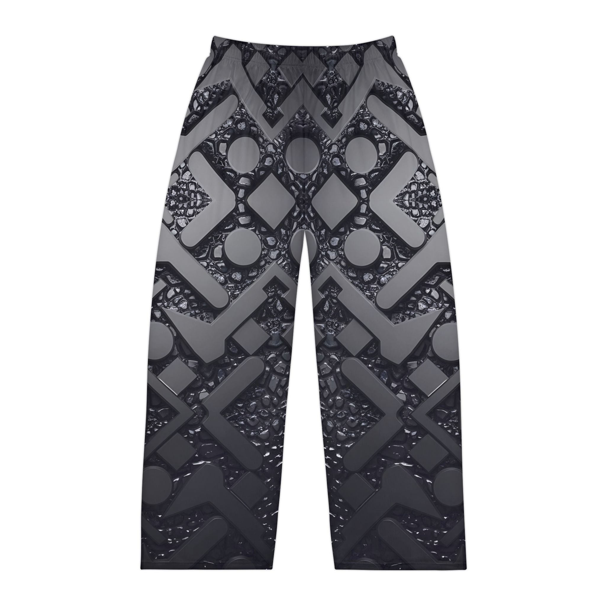 Stylish Men's Pajama Pants - Comfortable Sleepwear with a Black Modern Geometric Design