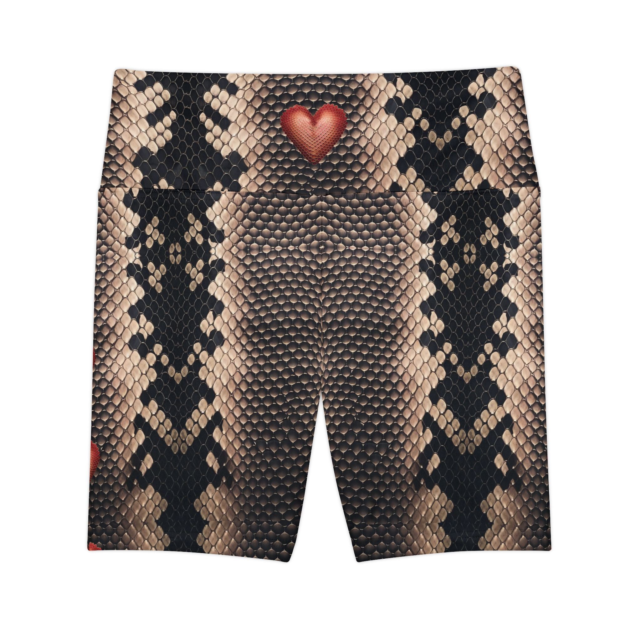 Heart Snake Print Women's Workout Shorts | Stylish Activewear for Fitness Lovers