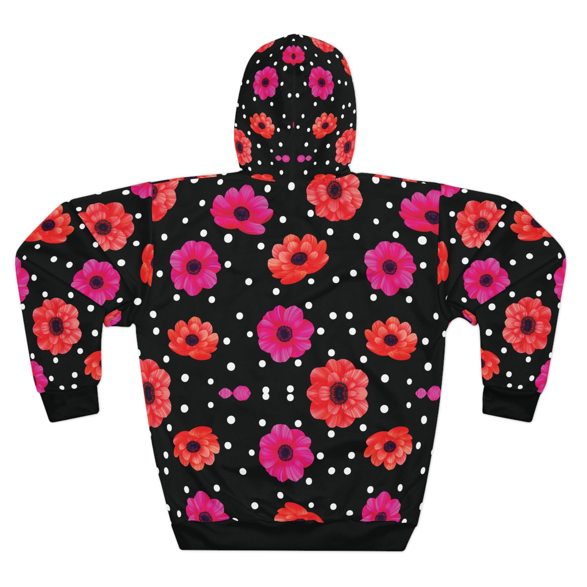 Floral Polka Dot Unisex Pullover Hoodie called Snow Flower – Cozy Soft & Colorful Sweatshirt for Every Occasion