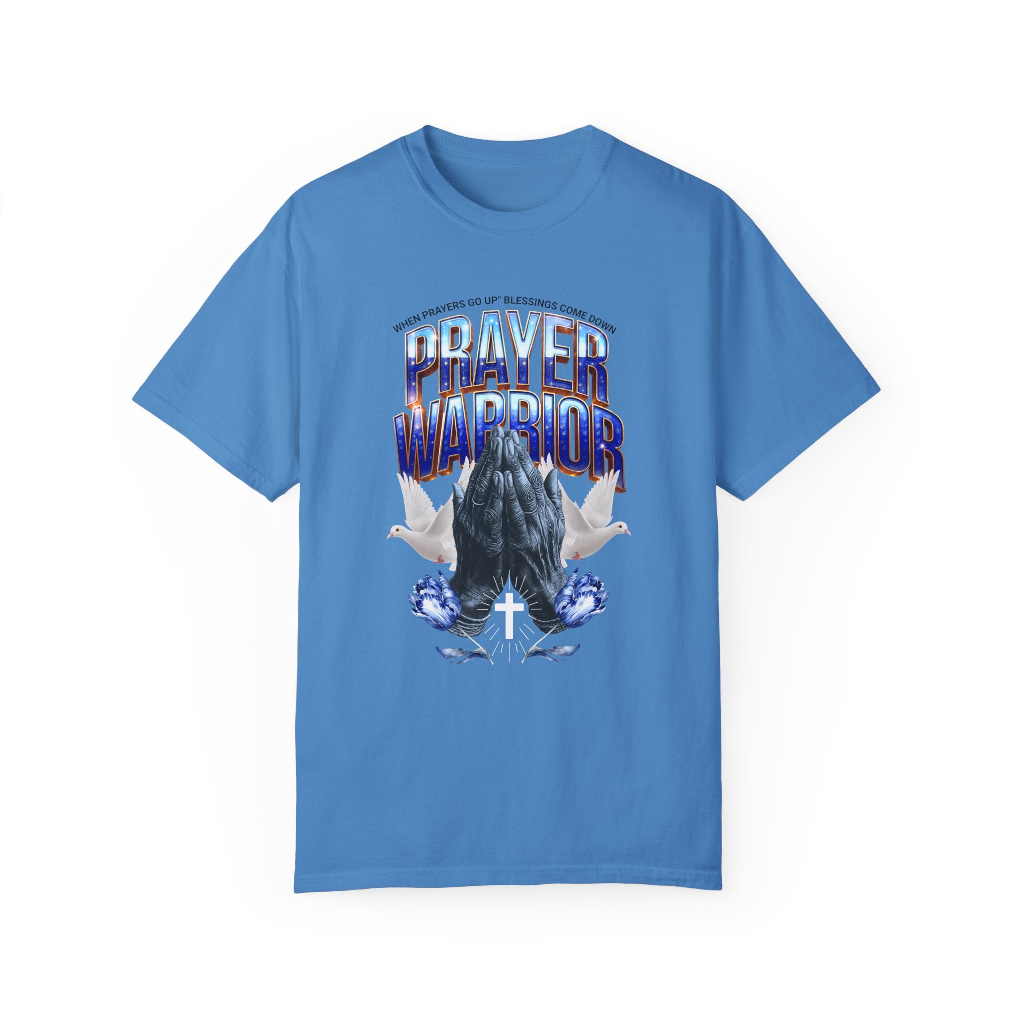 Prayer Warrior Garment-Dyed Unisex T-Shirt | Spiritual, Faith-Inspired Apparel - Angel Body