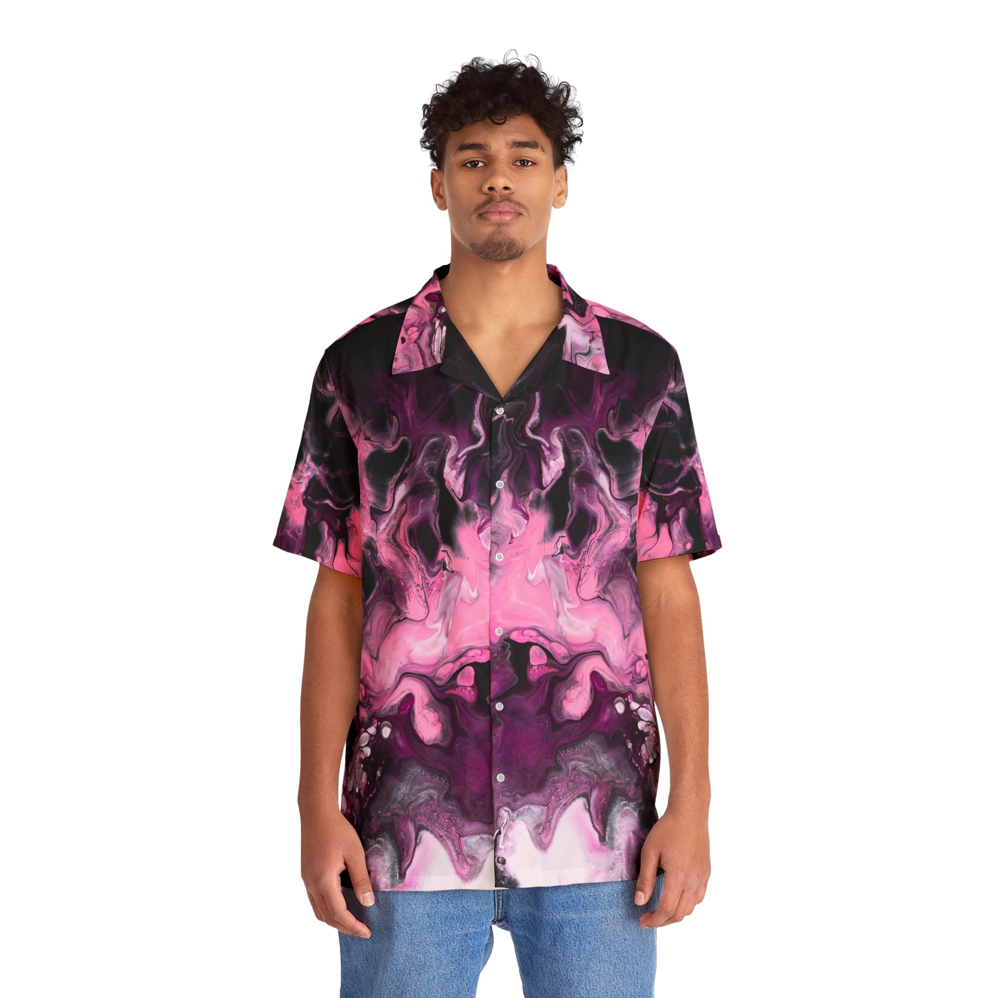 Men's Vibrant Abstract Hawaiian Shirt - Perfect for Summer Getaways & Beach Parties