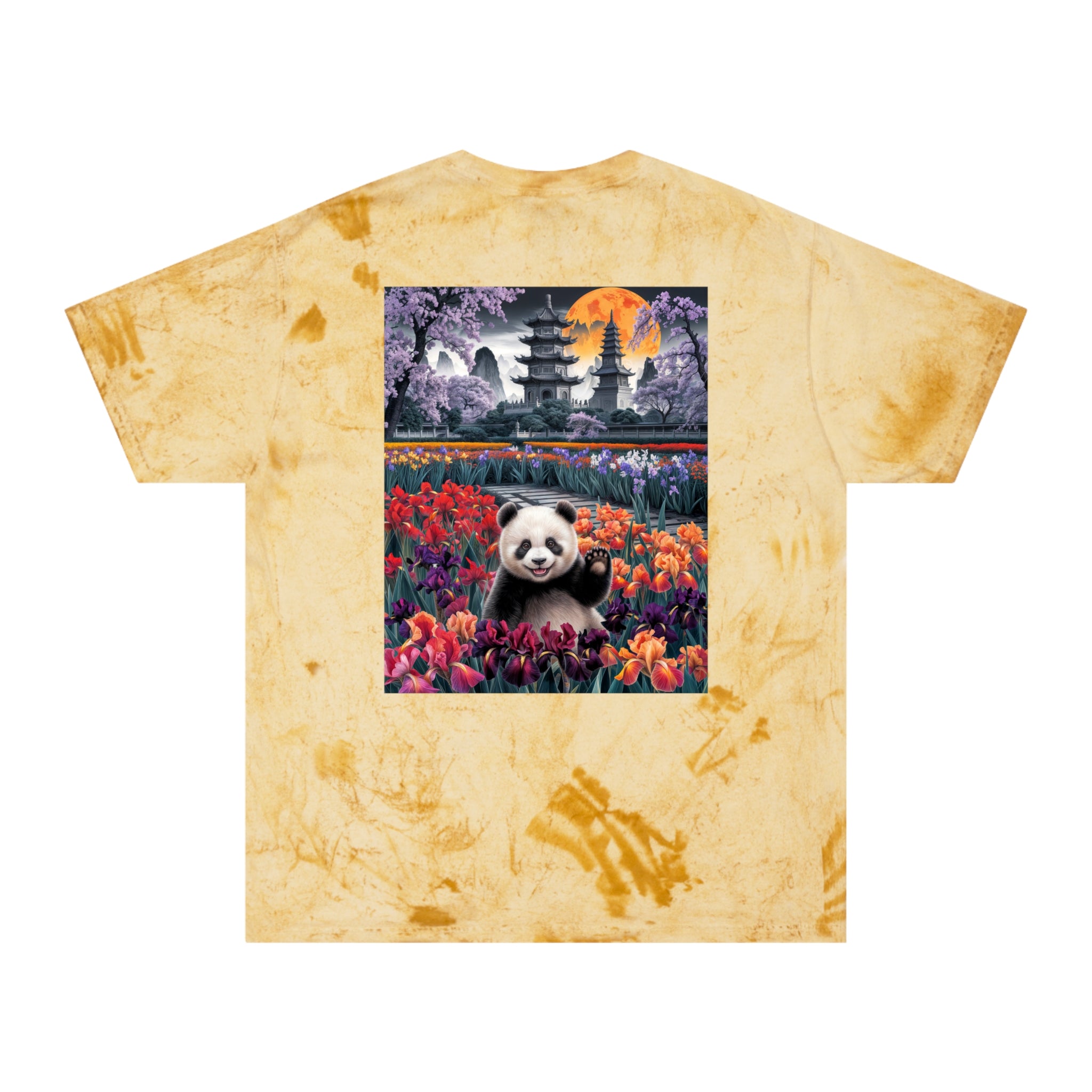 Vibrant Panda Delight Unisex T-Shirt - Colorful Floral Design