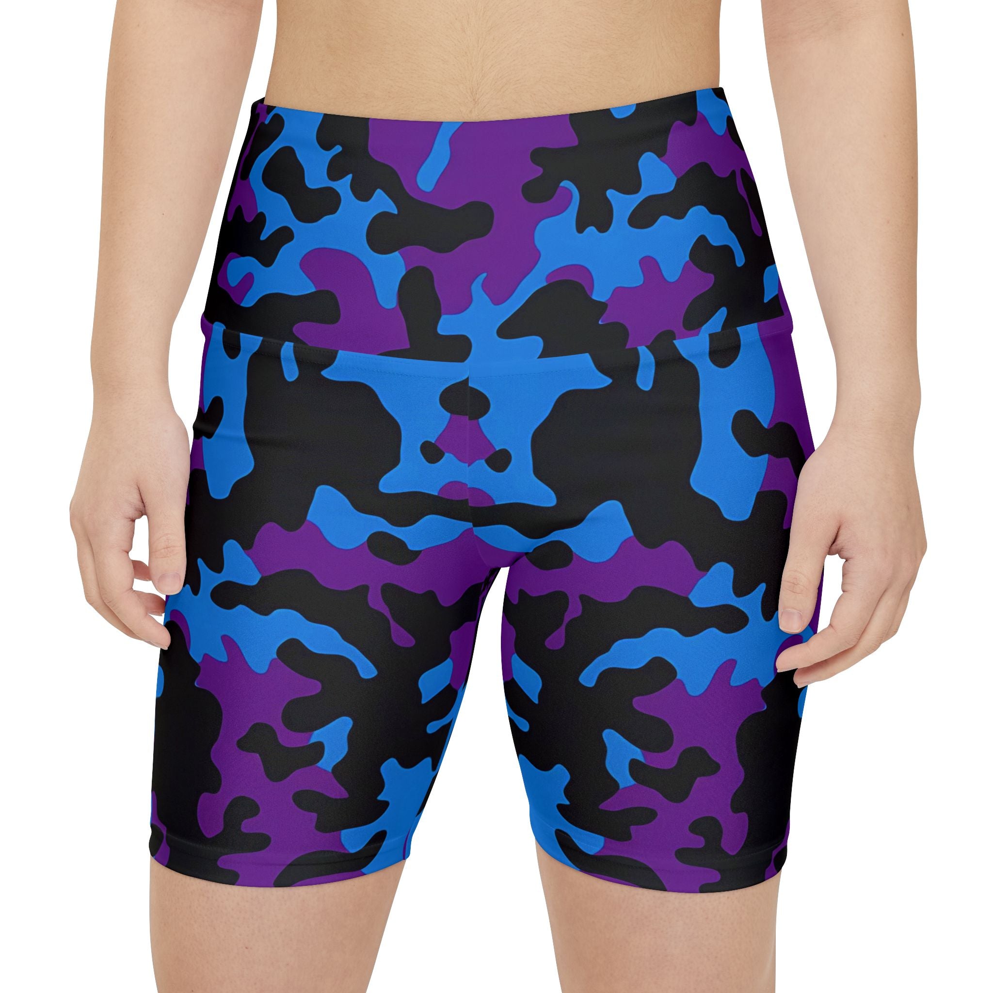 Vibrant Camo Women's Workout Shorts - High-Performance Activewear for Fitness Enthusiasts