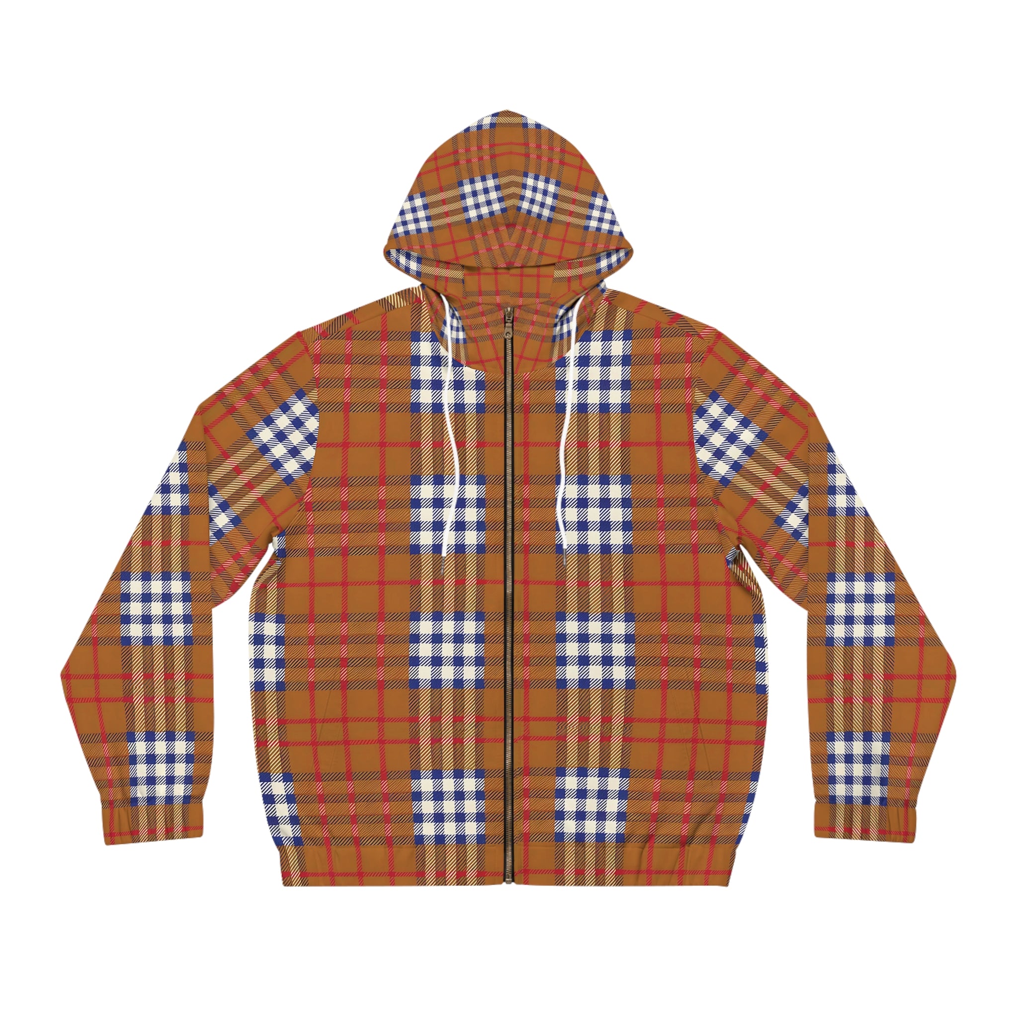 Amazing Plaid Full-Zip Hoodie - Cozy Men's Layer for Every Season