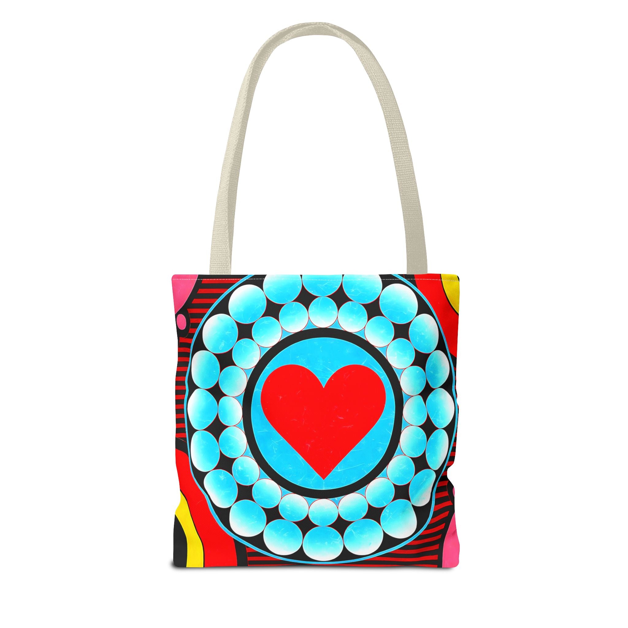 Colorful Heart Pattern Tote Bag - Perfect for Love and Festivals