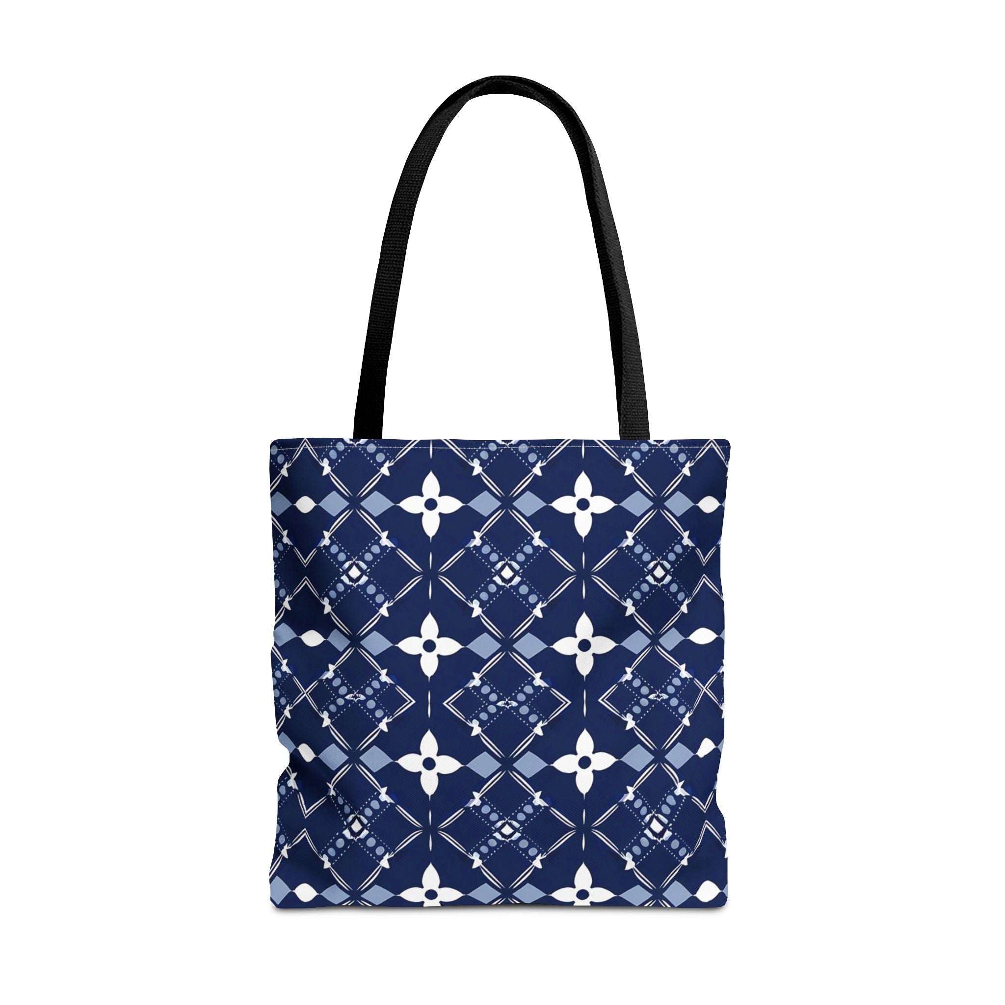 Navy Floral Pattern Tote Bag - Stylish & Versatile for Everyday Use