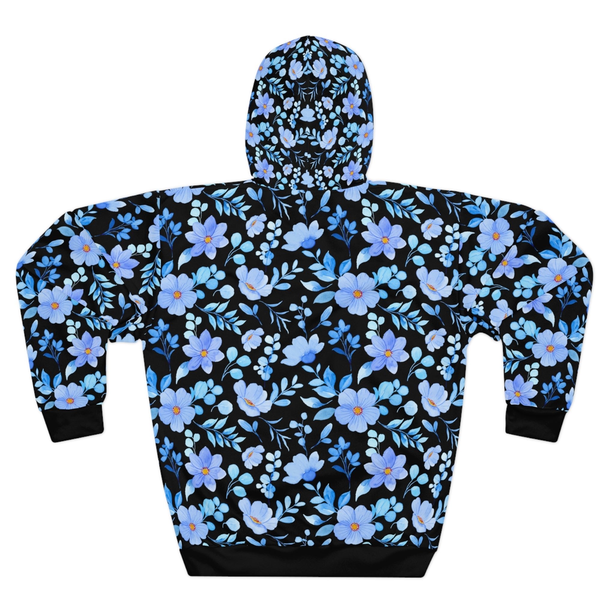 Floral Blue Bliss Unisex Pullover Hoodie - Cozy Floral Design for Everyday Comfort - Angel Body