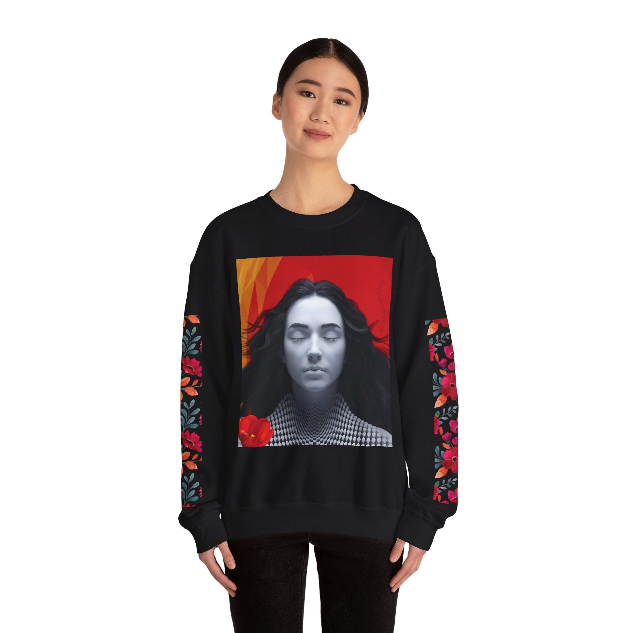 Abstract Art & Floral Sweatshirt