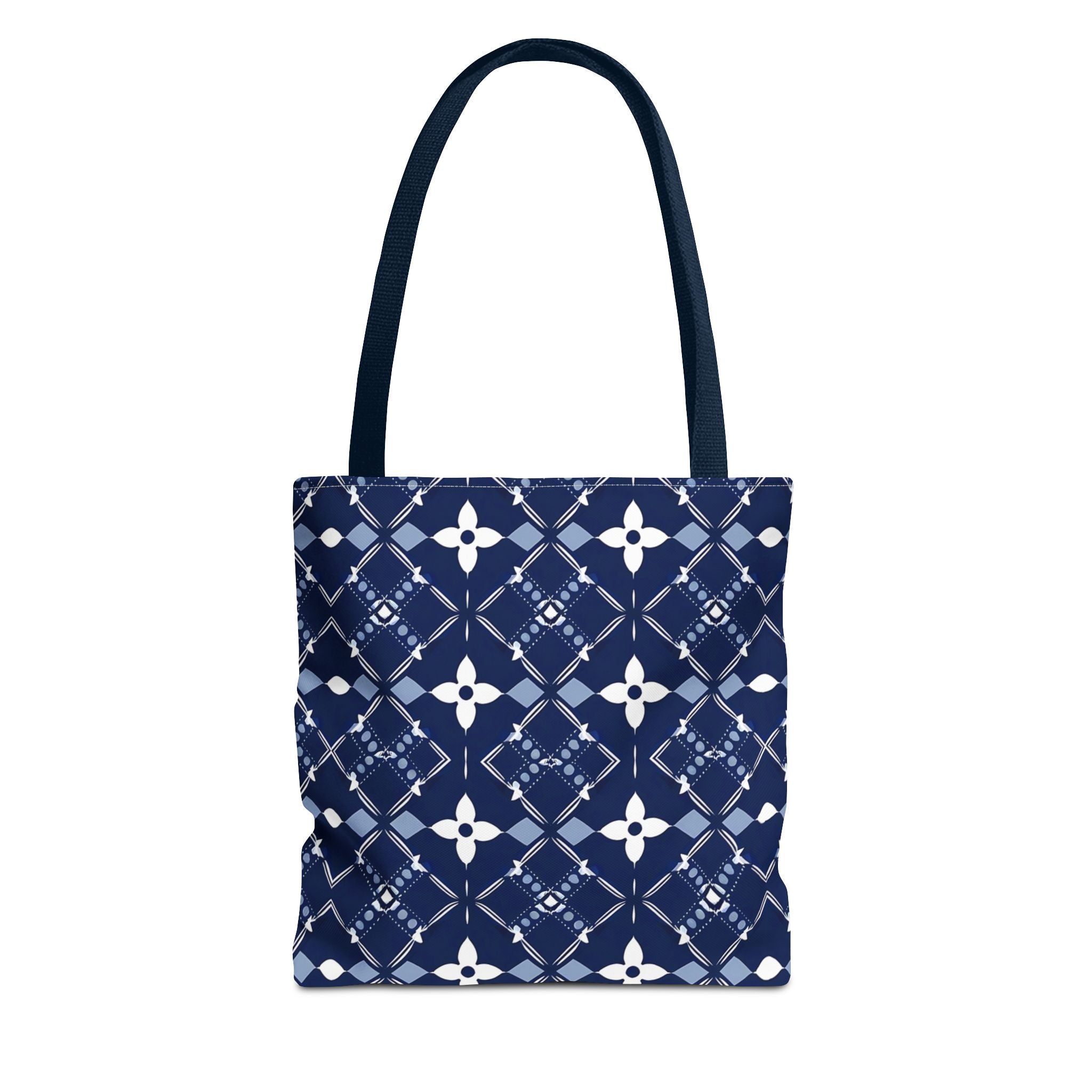 Navy Floral Pattern Tote Bag - Stylish & Versatile for Everyday Use