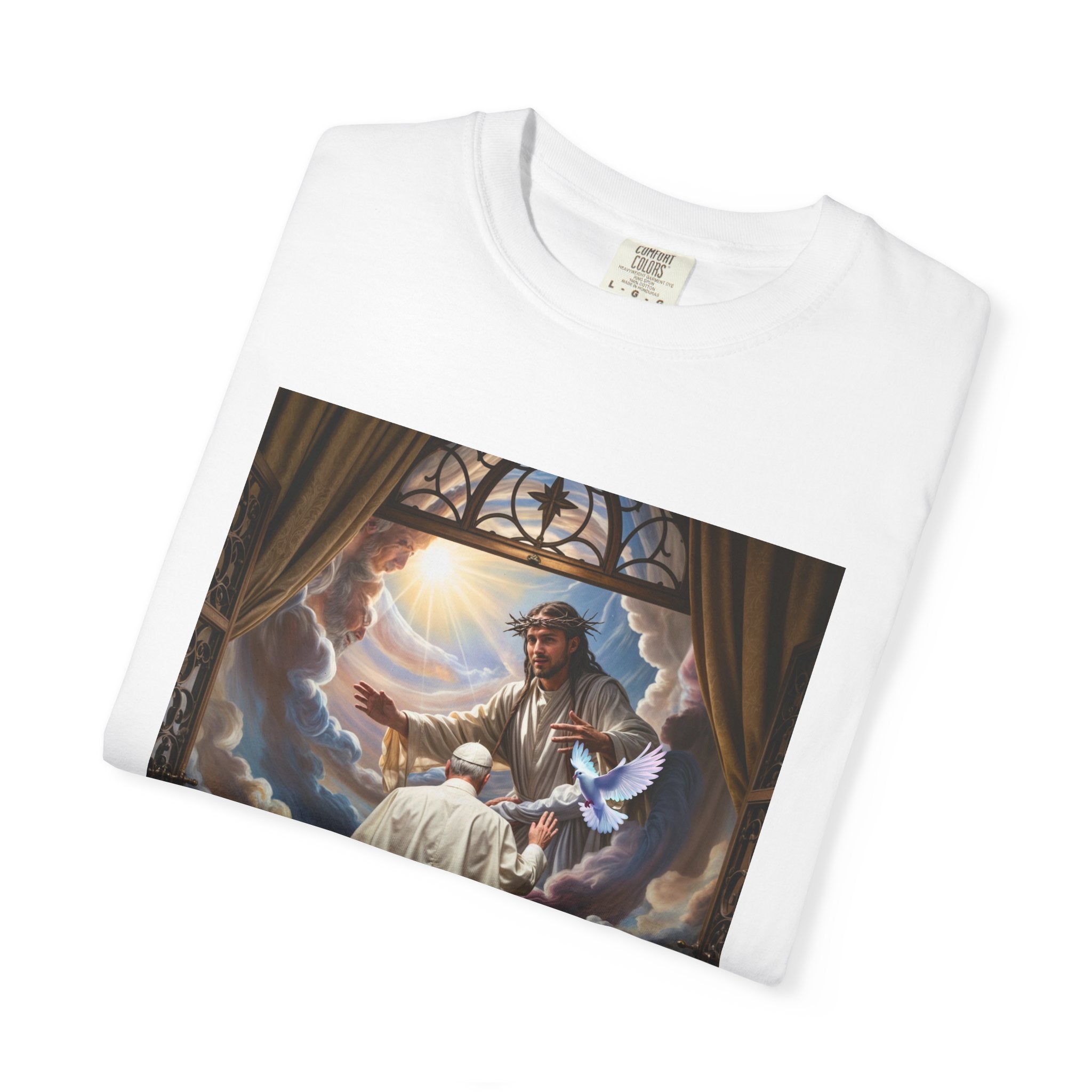 Artistic Unisex Garment-Dyed T-shirt - Divine Inspiration Design - Angel Body