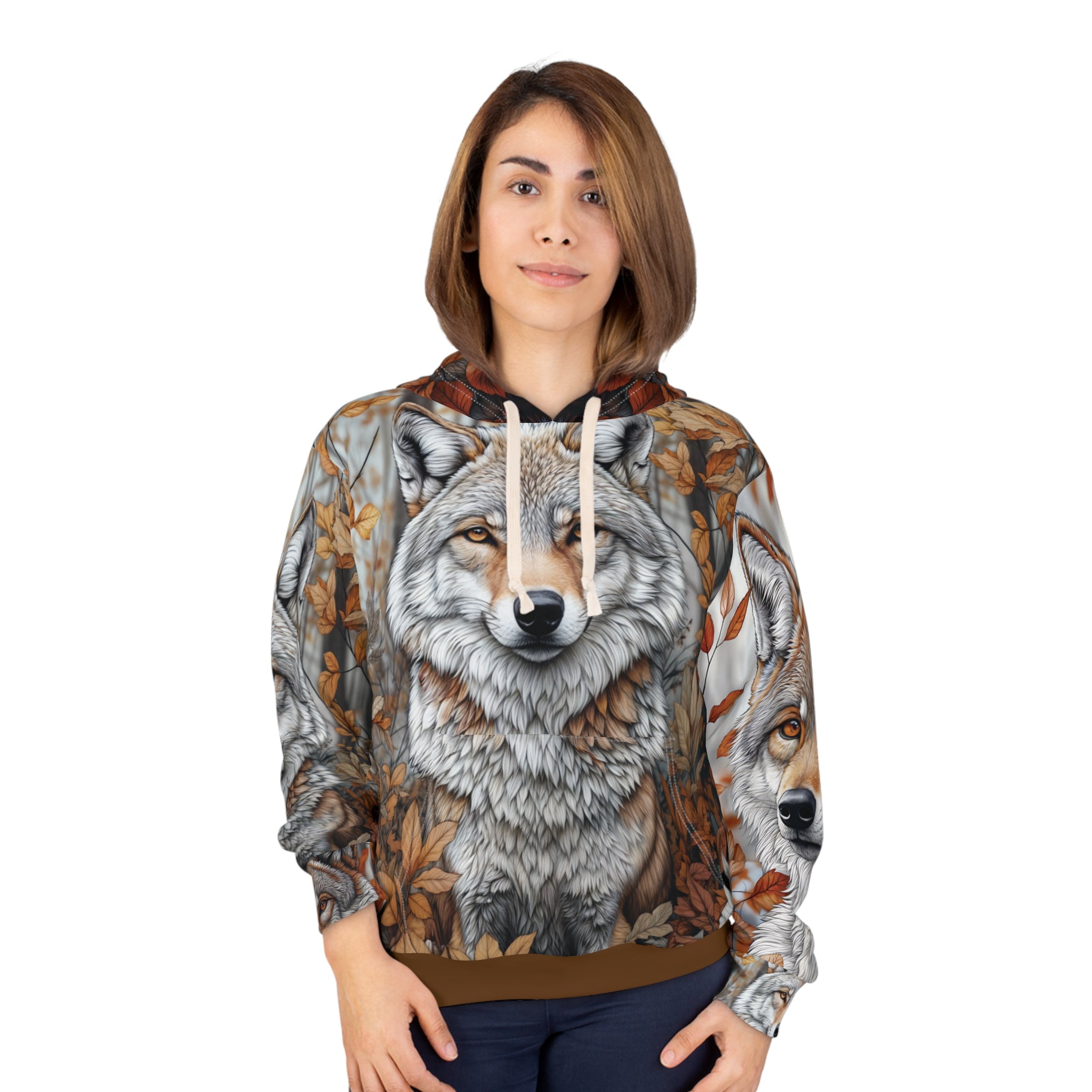 Majestic Northwestern Grey Timber Wolf Unisex Pullover Hoodie - Nature-Inspired Design for Outdoor Lovers