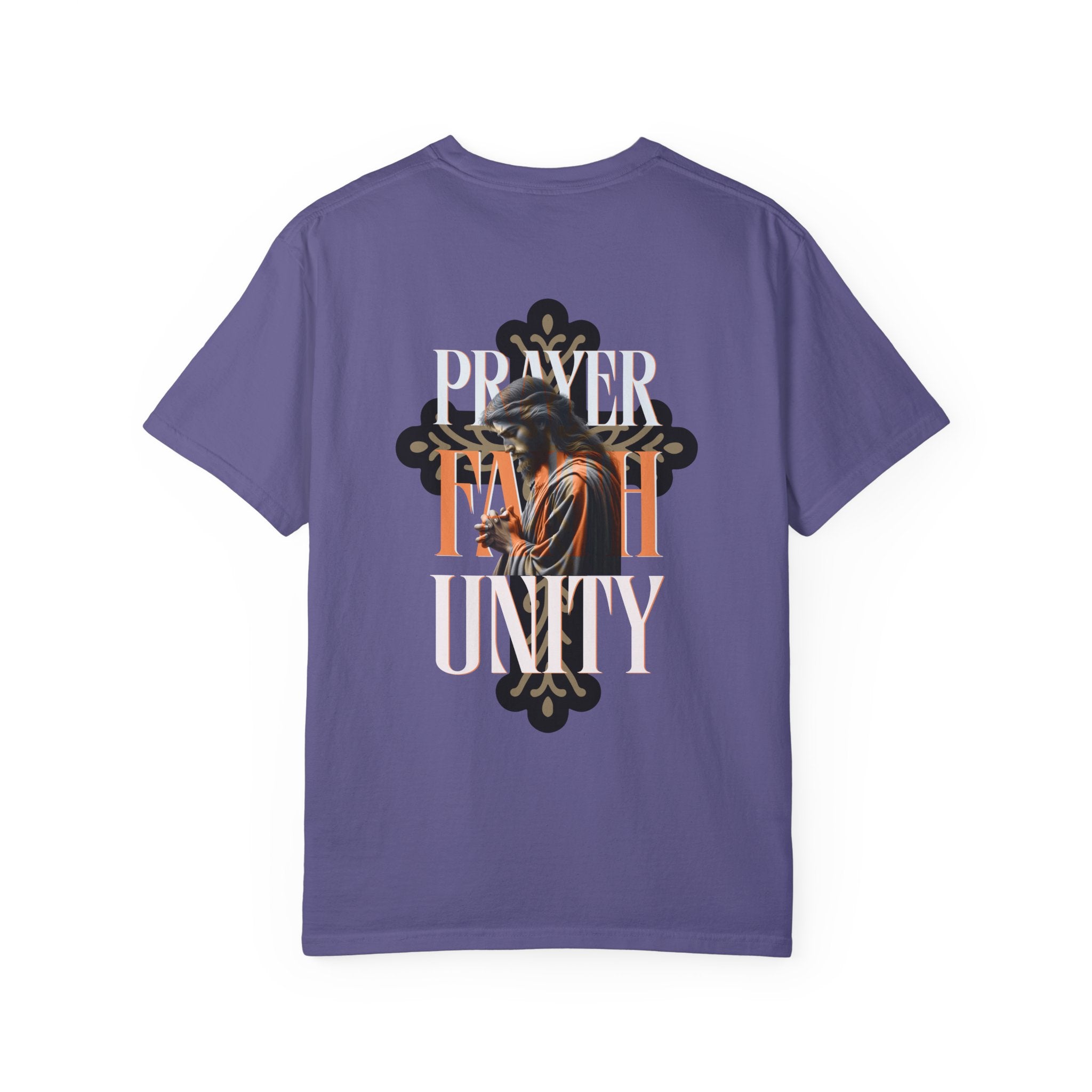 Garment-Dyed Faith & Unity T-Shirt - Prayer Design