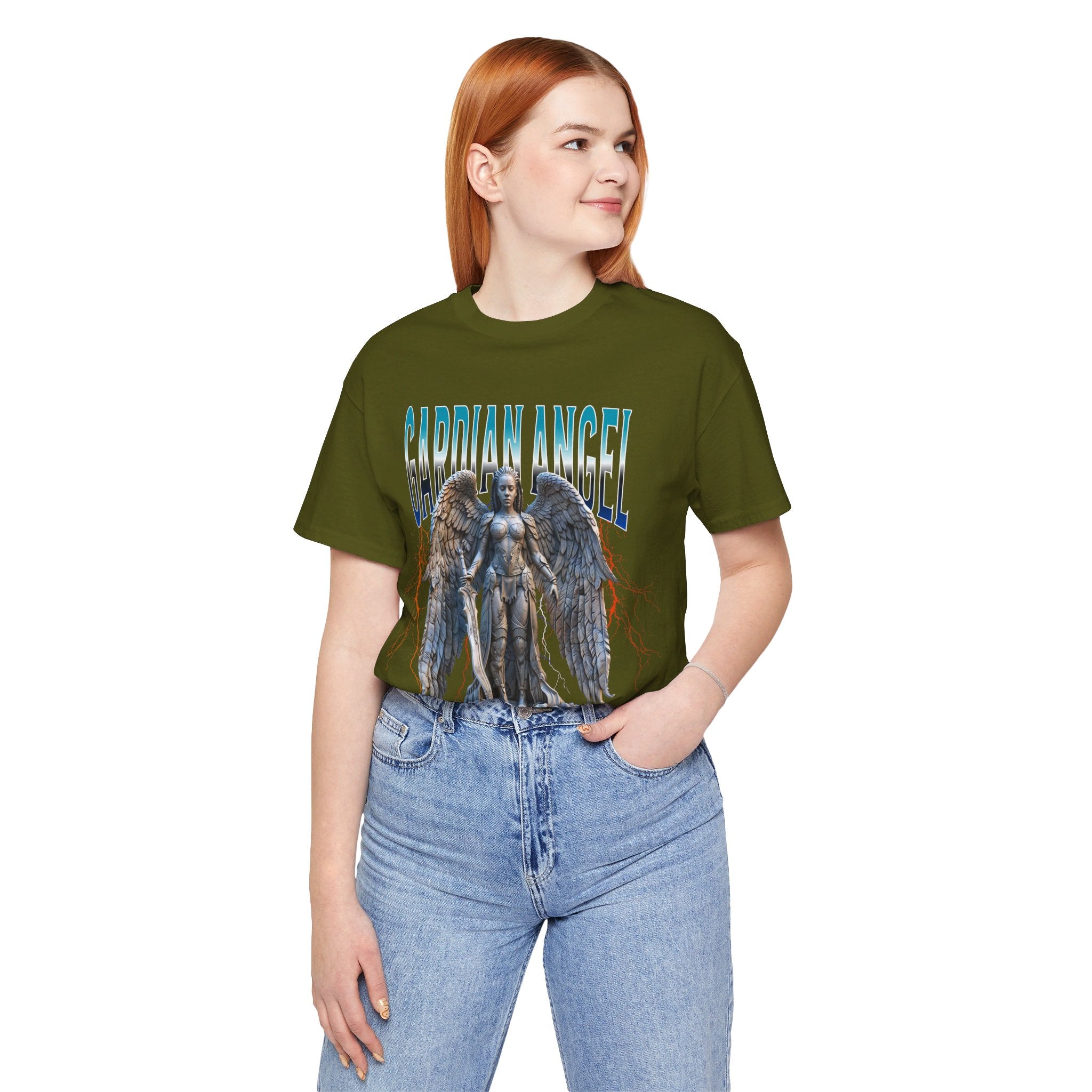 Unisex Jersey Short Sleeve Tee: Guardian Angel Spiritual Warrior 12 - Angel Body