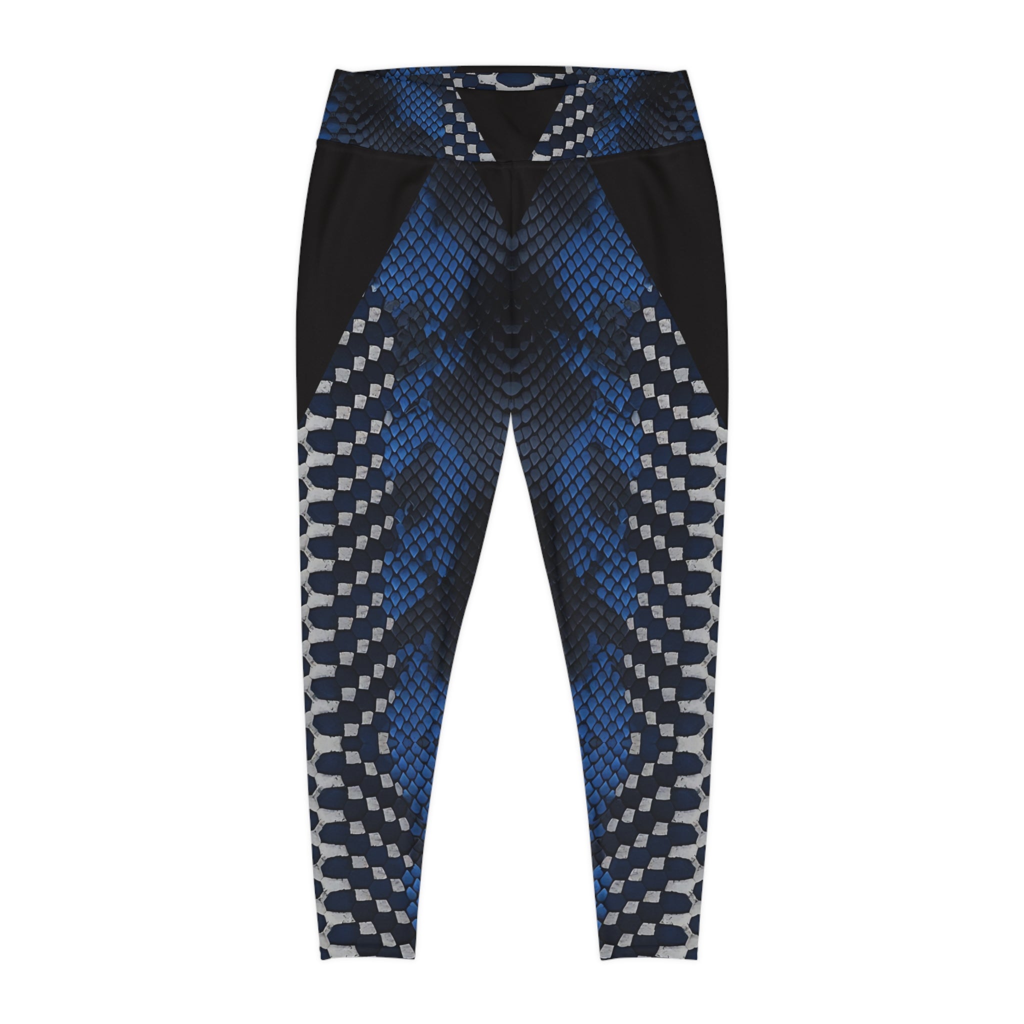 Blue Python Plus Size Leggings – Stylish, Comfortable Activewear - Angel Body