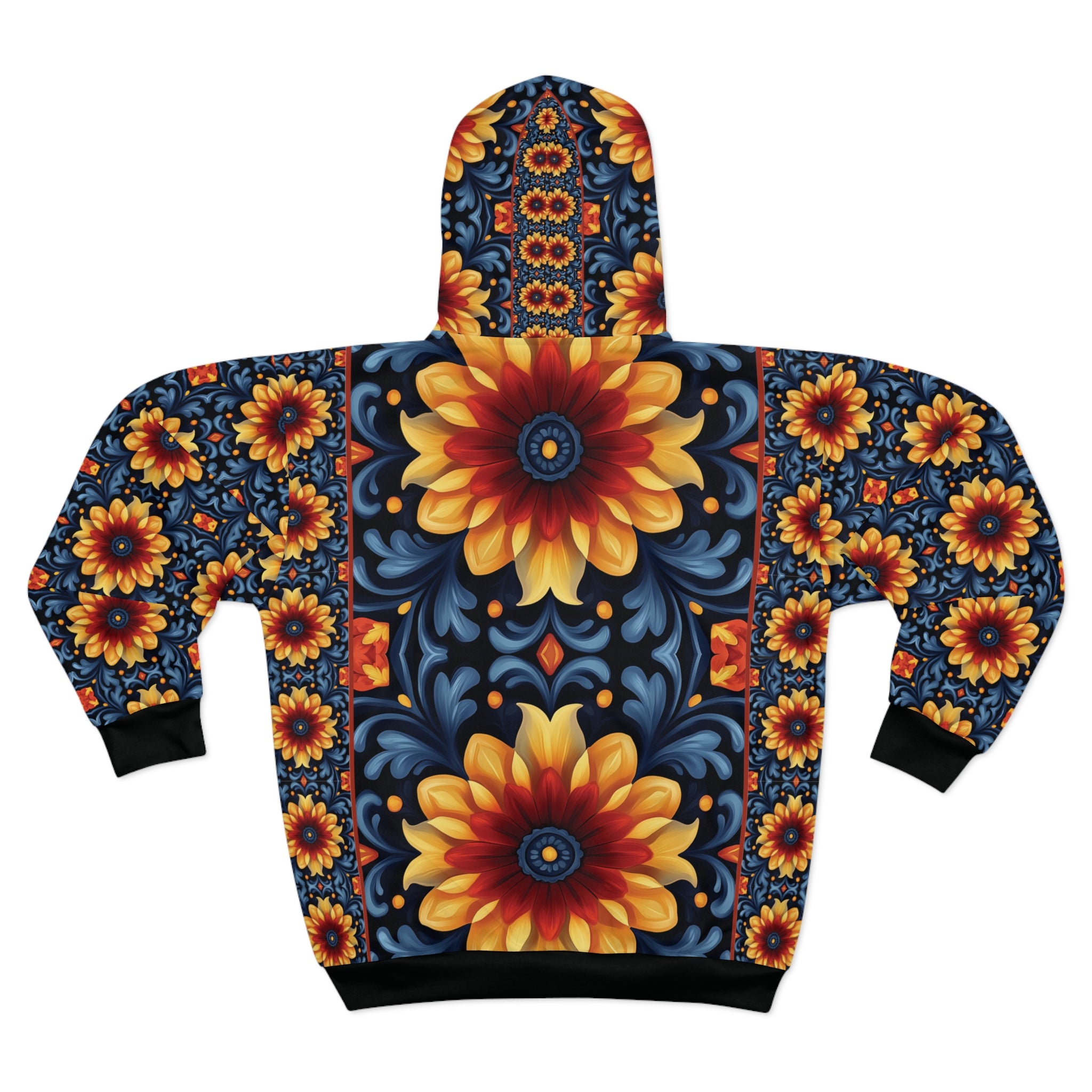 Vibrant Floral Unisex Zip Hoodie – Cozy Spring Style