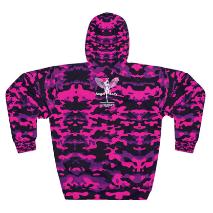 Soft Vibrant Abstract Camo style Unisex Pullover Hoodie Design - Angel Body