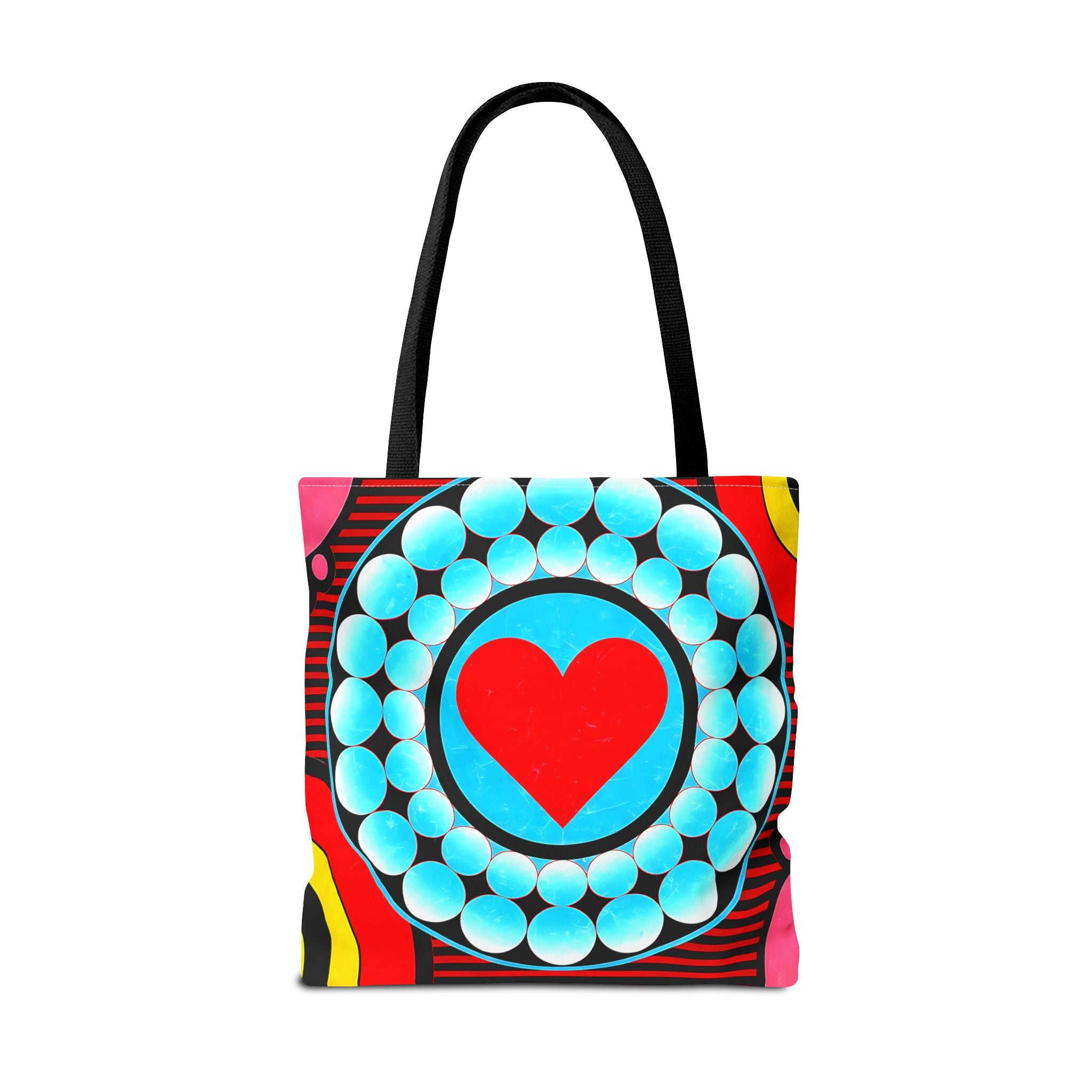 Colorful Heart Pattern Tote Bag - Perfect for Love and Festivals