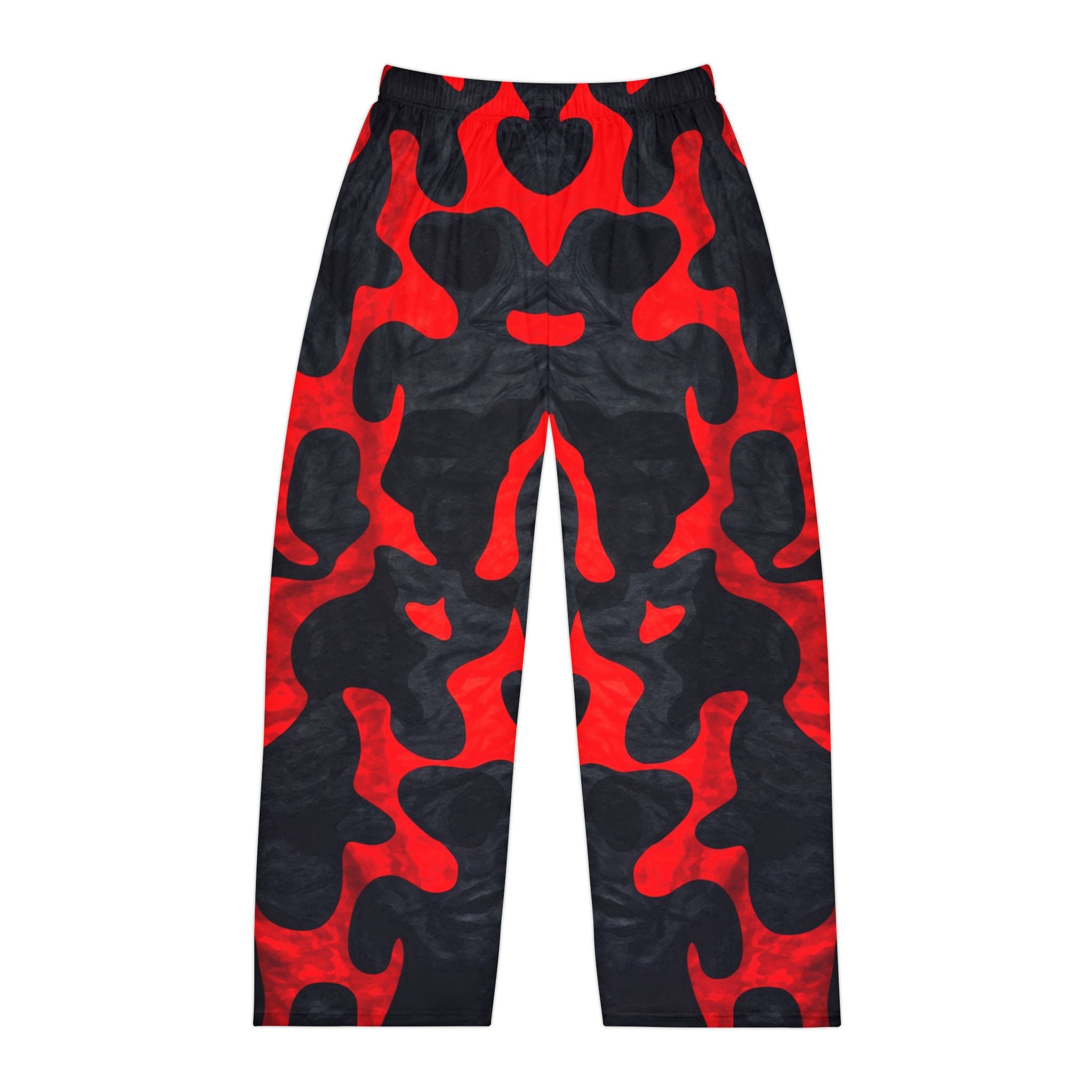 Bold Red & Black Pattern Men's Pajama Pants for Comfort and Style