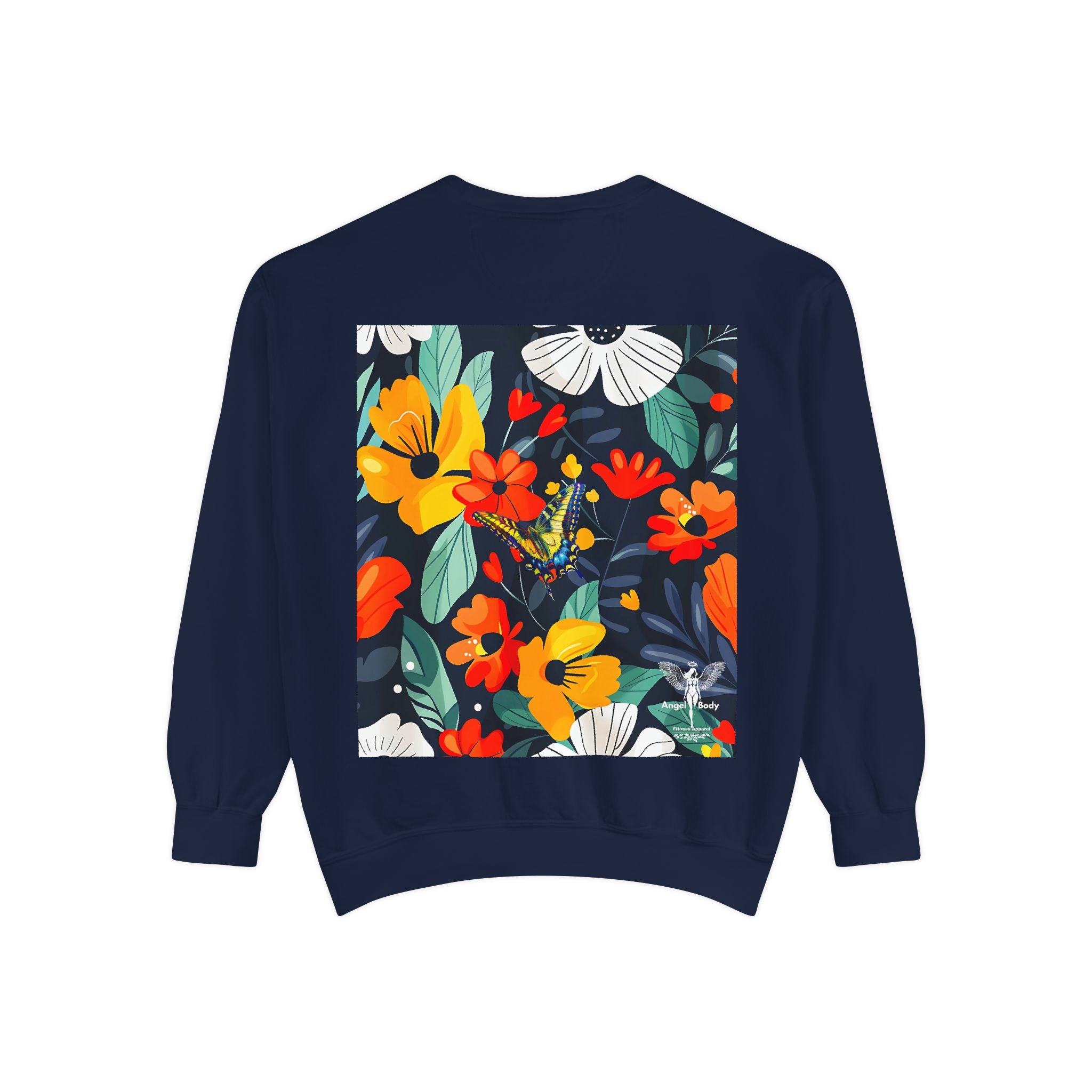 Vibrant Floral Unisex Garment-Dyed Sweatshirt - Perfect for Spring Celebrations