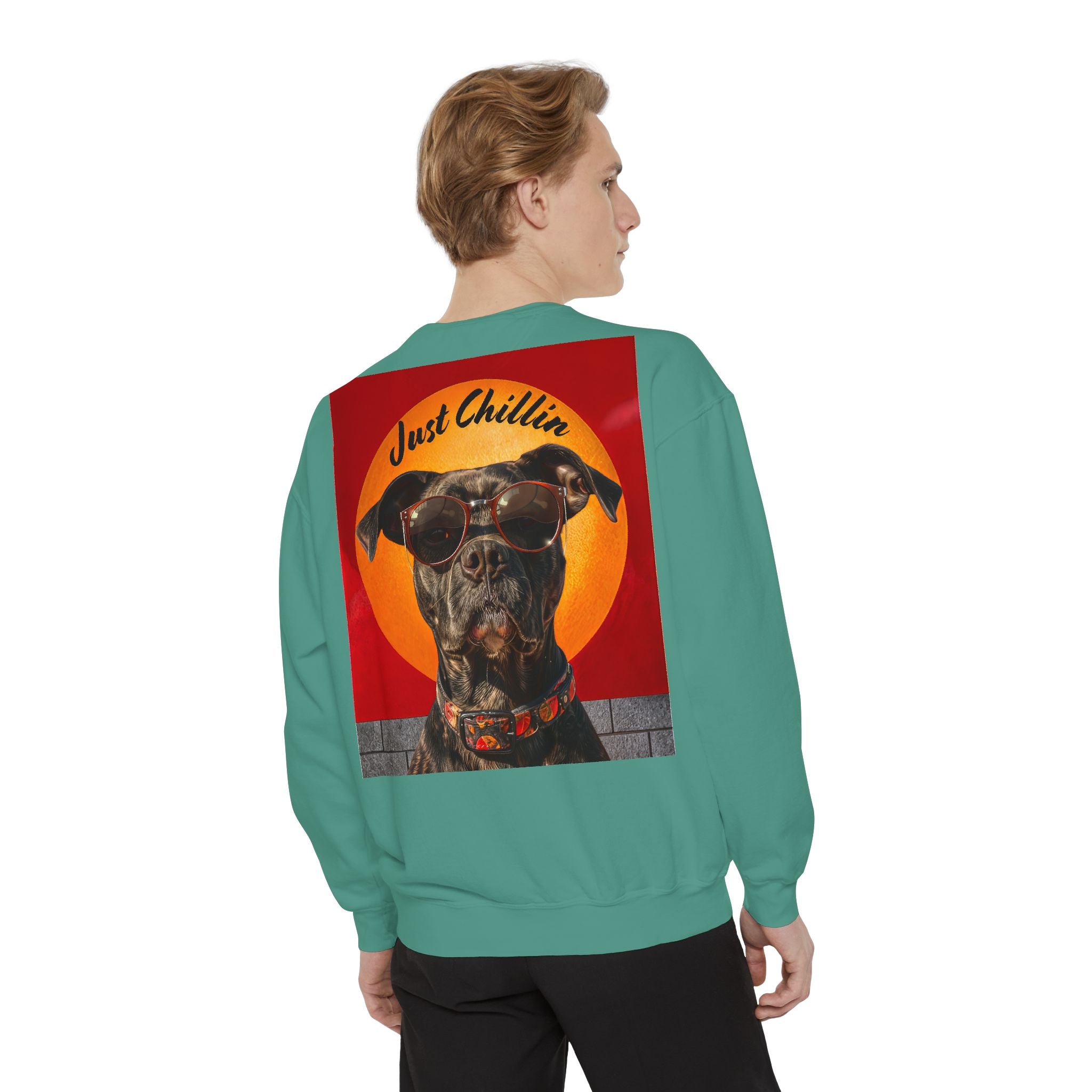 Pit Bull Terrier Dog Sunglasses Sweatshirt - Unisex Garment-Dyed