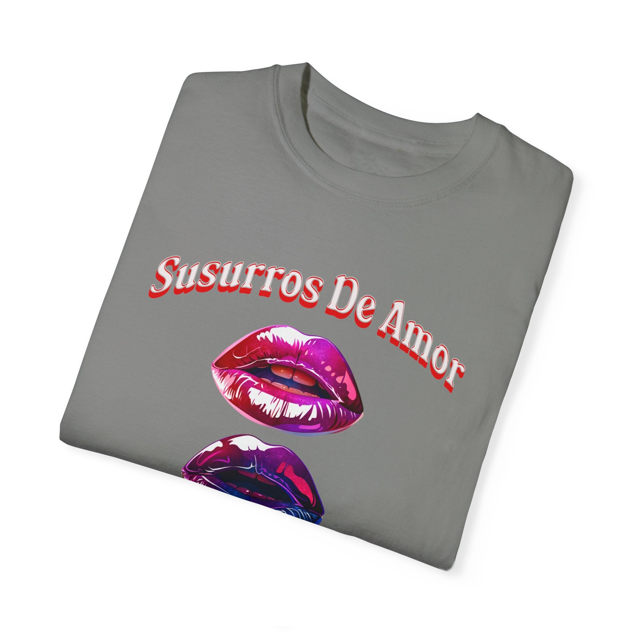 Woman's  Susurros De Amor Garment-Dyed T-Shirt for Love Enthusiasts