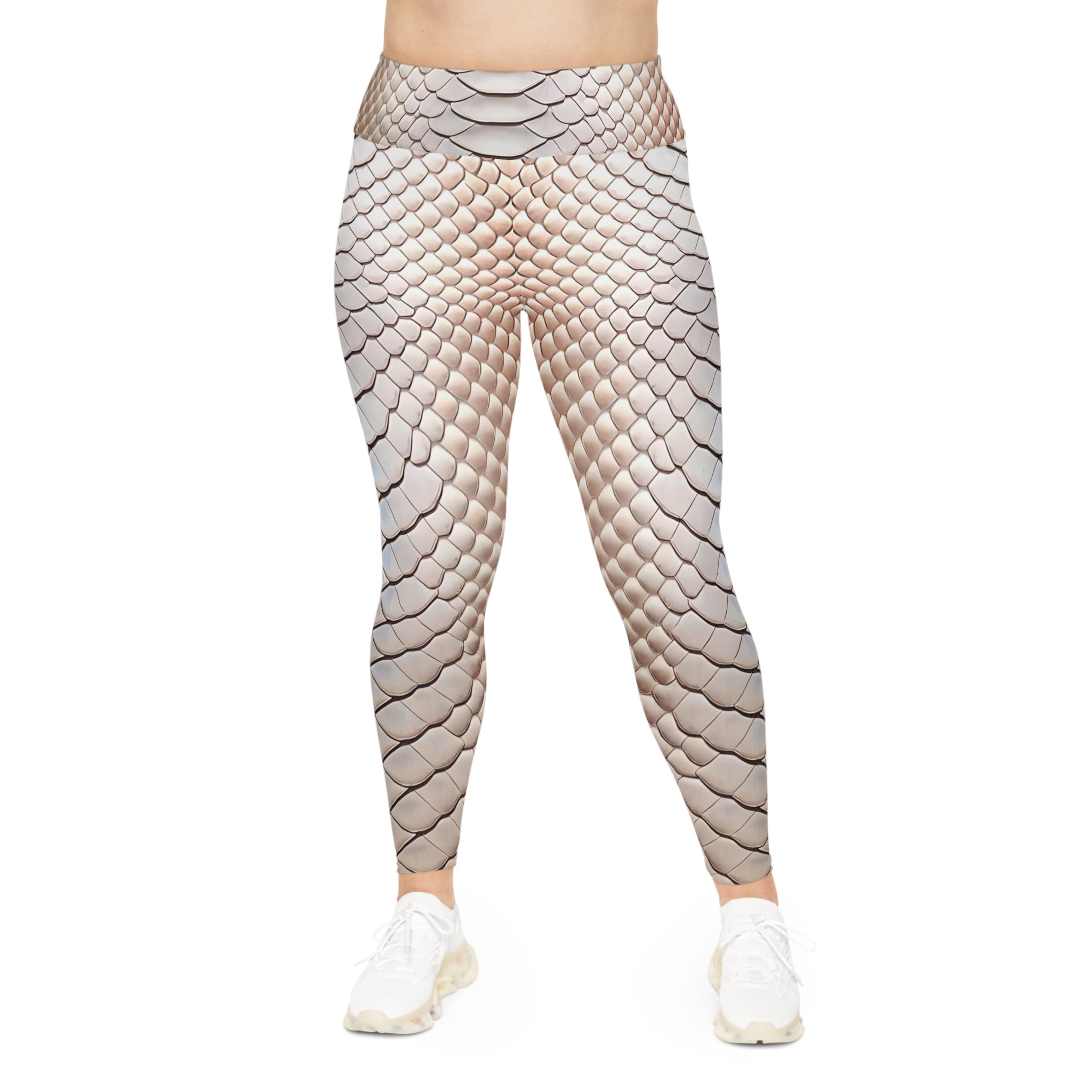 Trendy Plus Size Snake Skin Leggings for Fashion-Forward Comfort - Angel Body