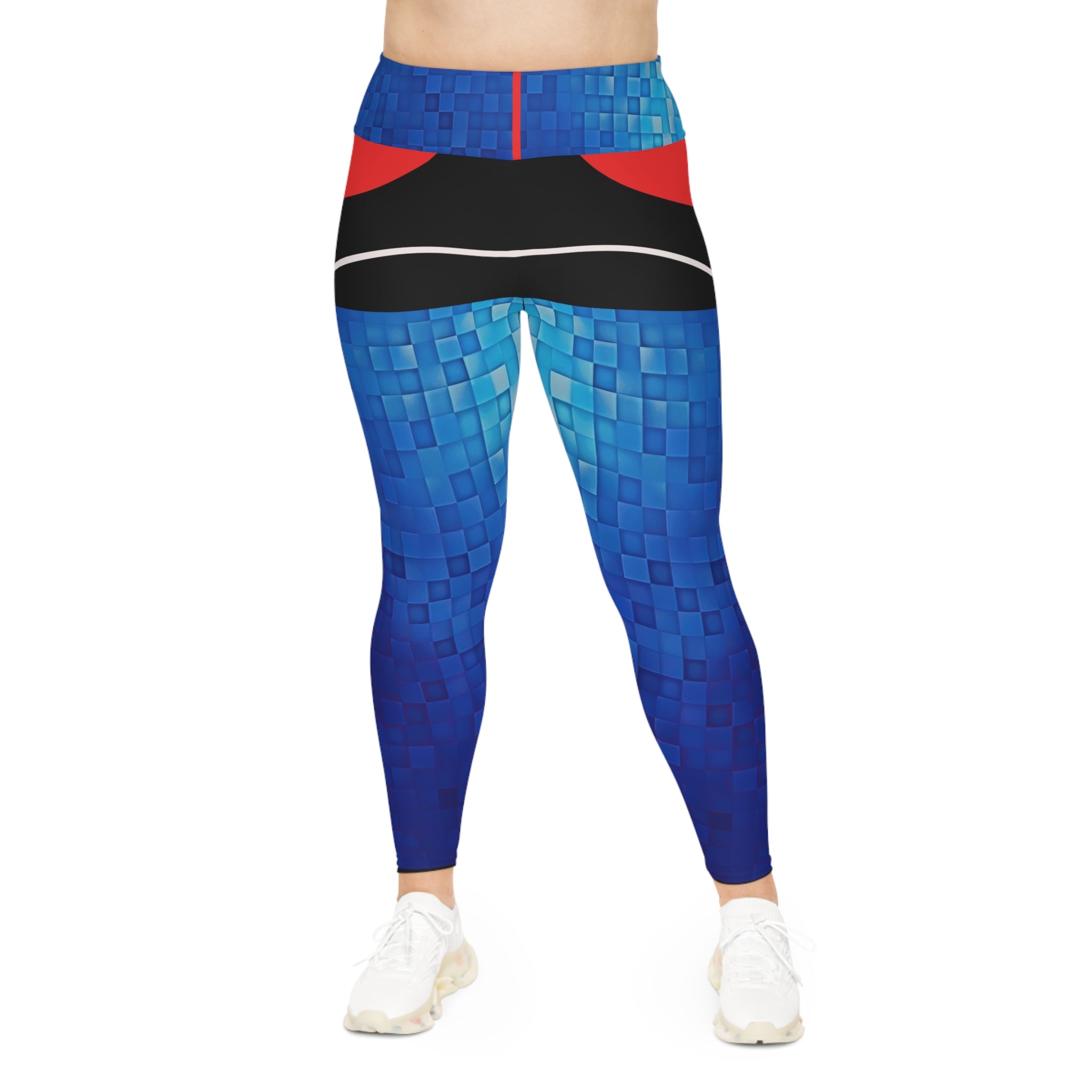 Vibrant Plus Size Leggings with Colorful Geometric Design