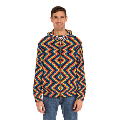 A New look! Colorful Zigzag Full-Zip Hoodie for men.You are going to look and feel pretty Amazing wearing this one. Its Fire!