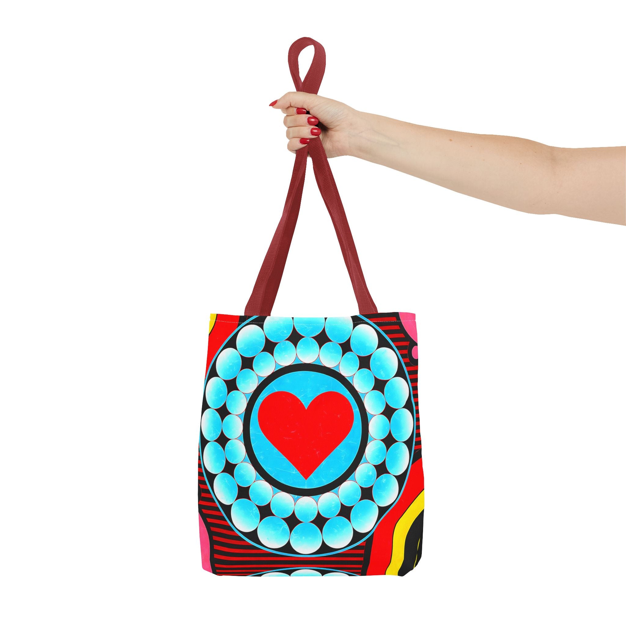 Colorful Heart Pattern Tote Bag - Perfect for Love and Festivals