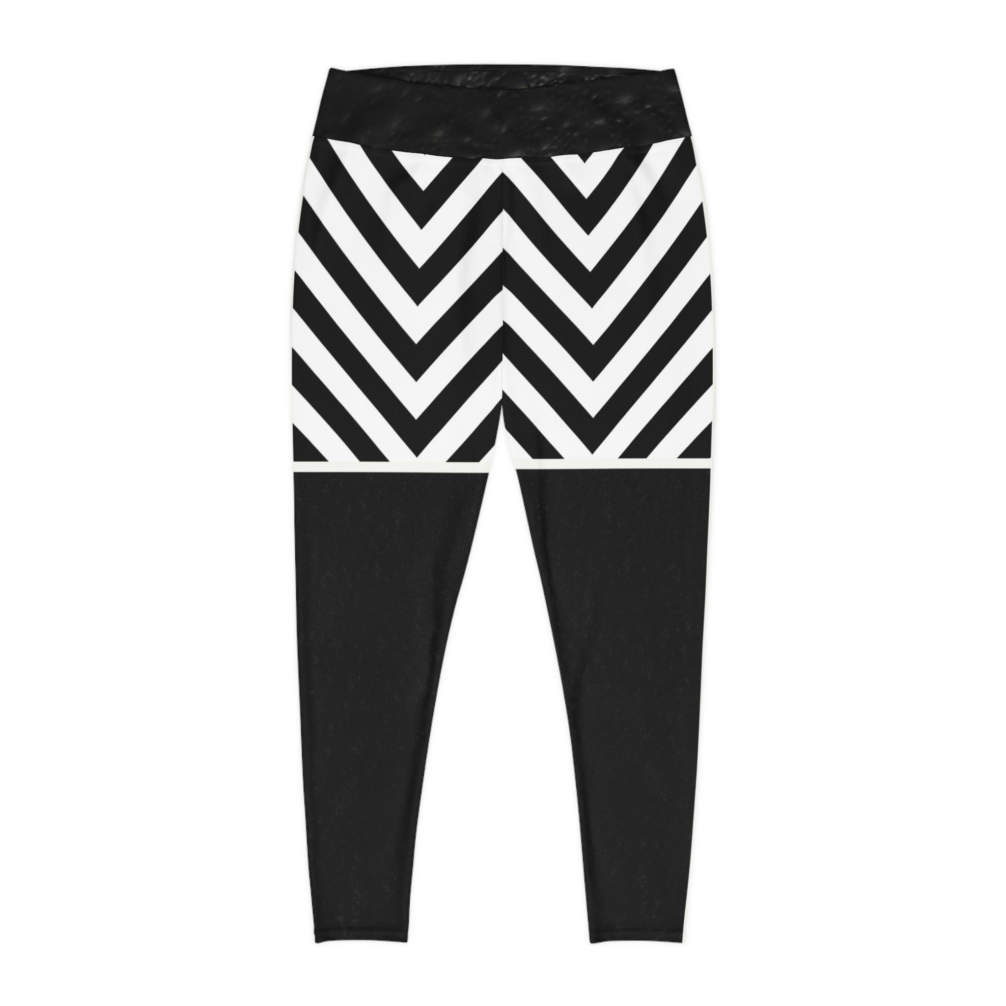 Woman's Chic Plus Size Chevron Leggings - Stylish Comfort for Any Occasion