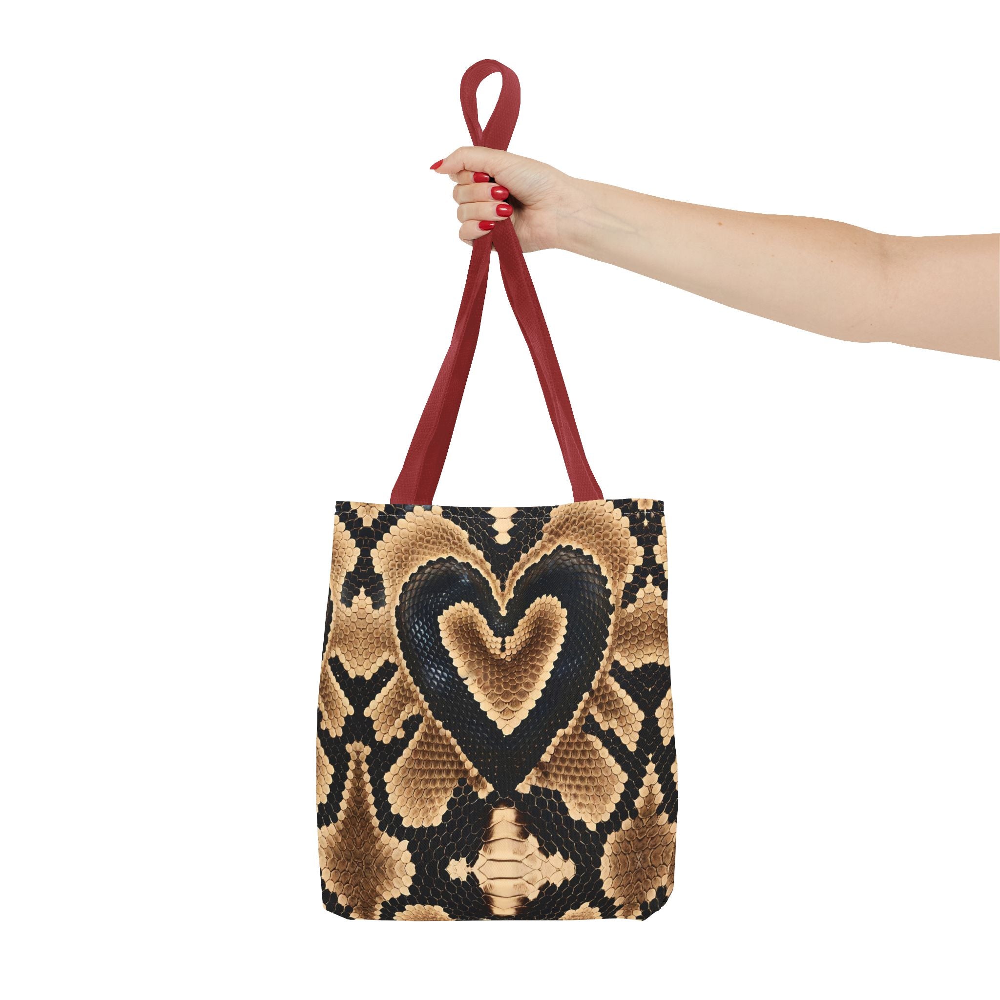 Heart Snake Print Tote Bag - Stylish and Unique for Everyday Use