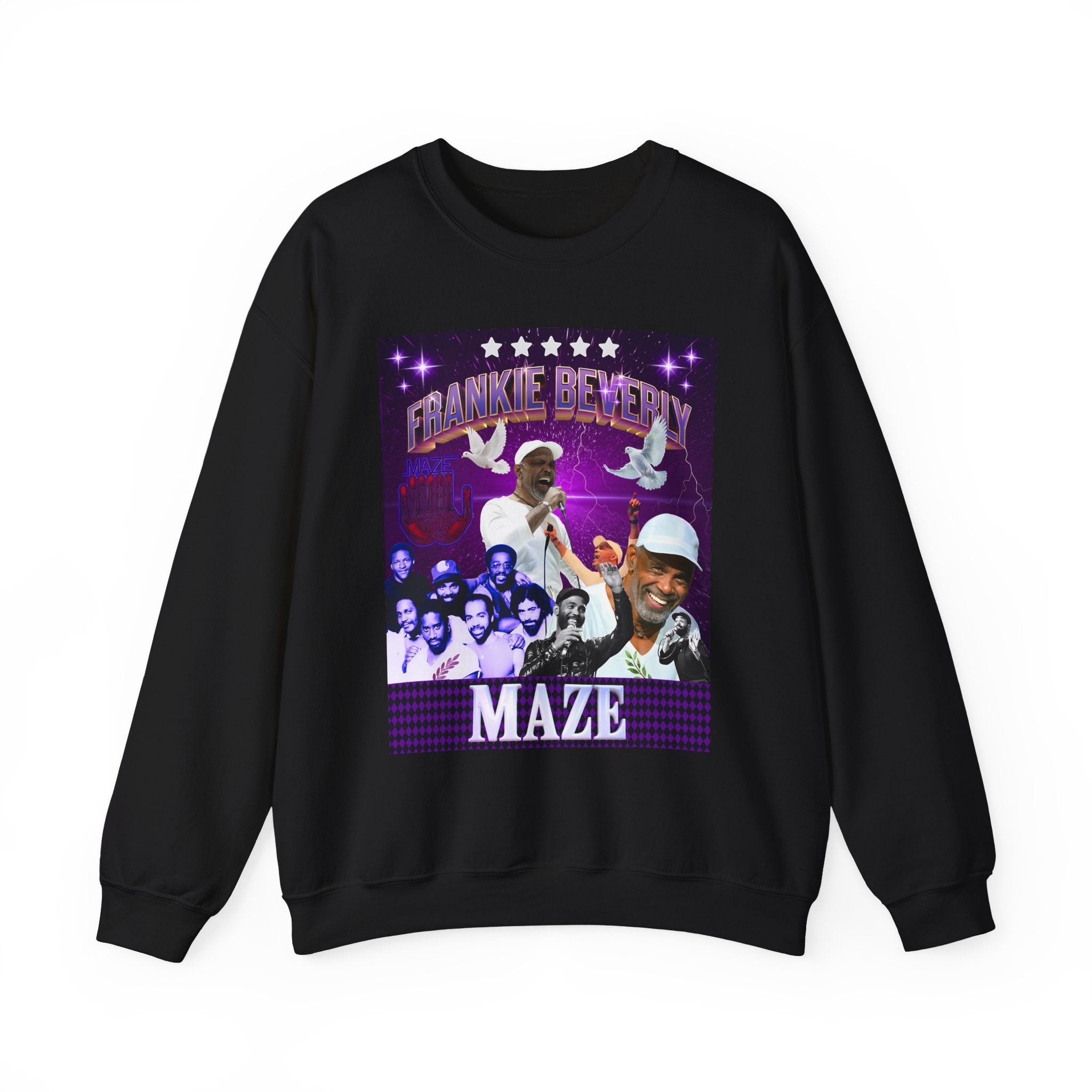 Limited Edition Frankie Beverly collage Crewneck Sweatshirt - Retro style Music Tribute to a Legendary soul singer