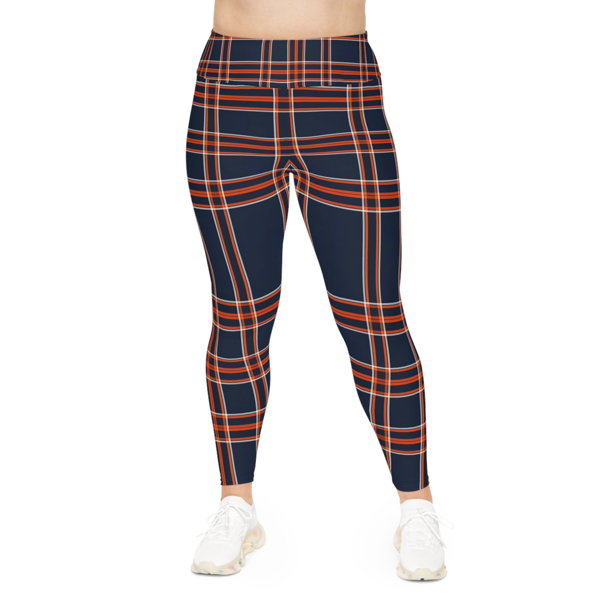 New Custom design Plus Size Plaid Leggings for Comfort & Style